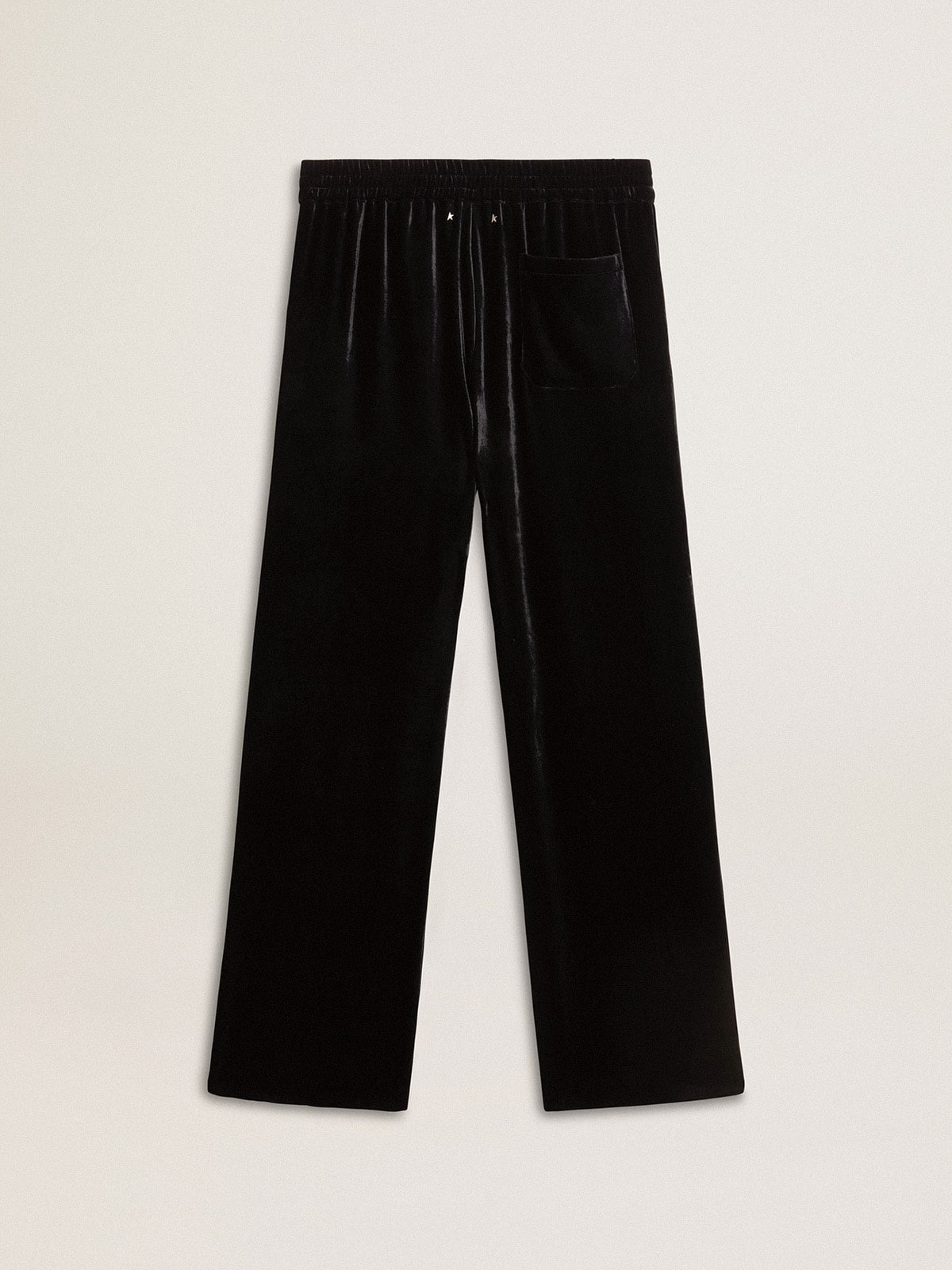 Men's black velvet effect pants - 6
