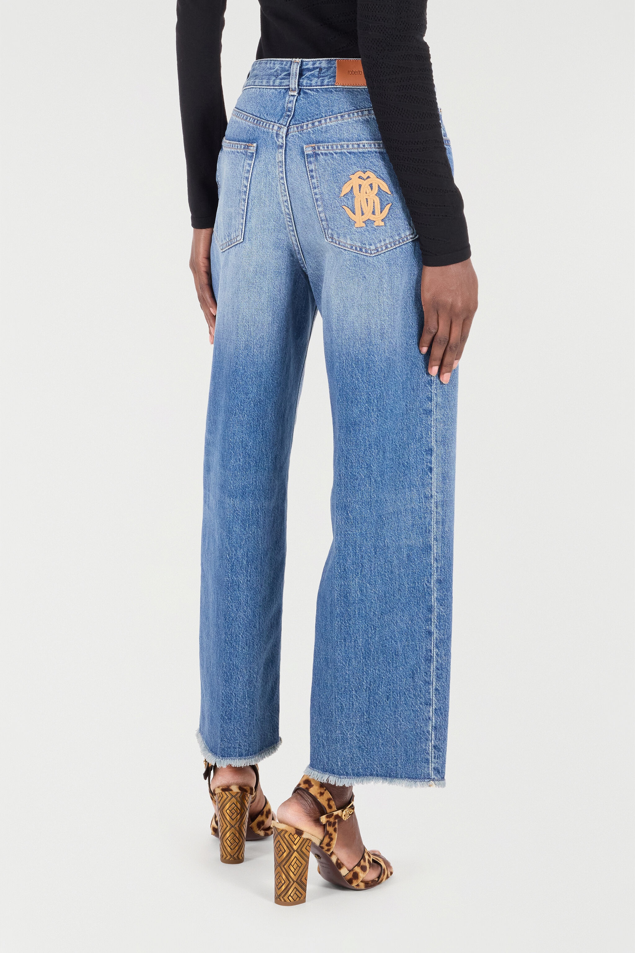 Jeans With Mirror Snake Monogram - 4