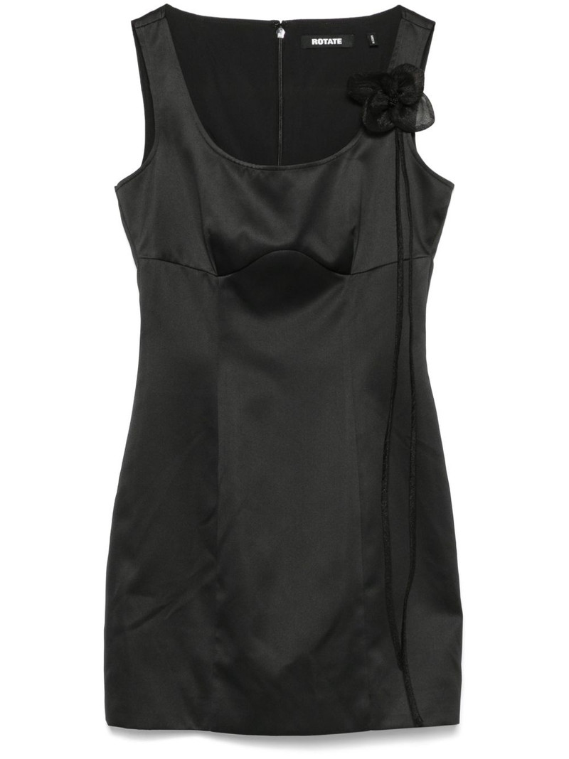 floral-appliqué satin dress 1