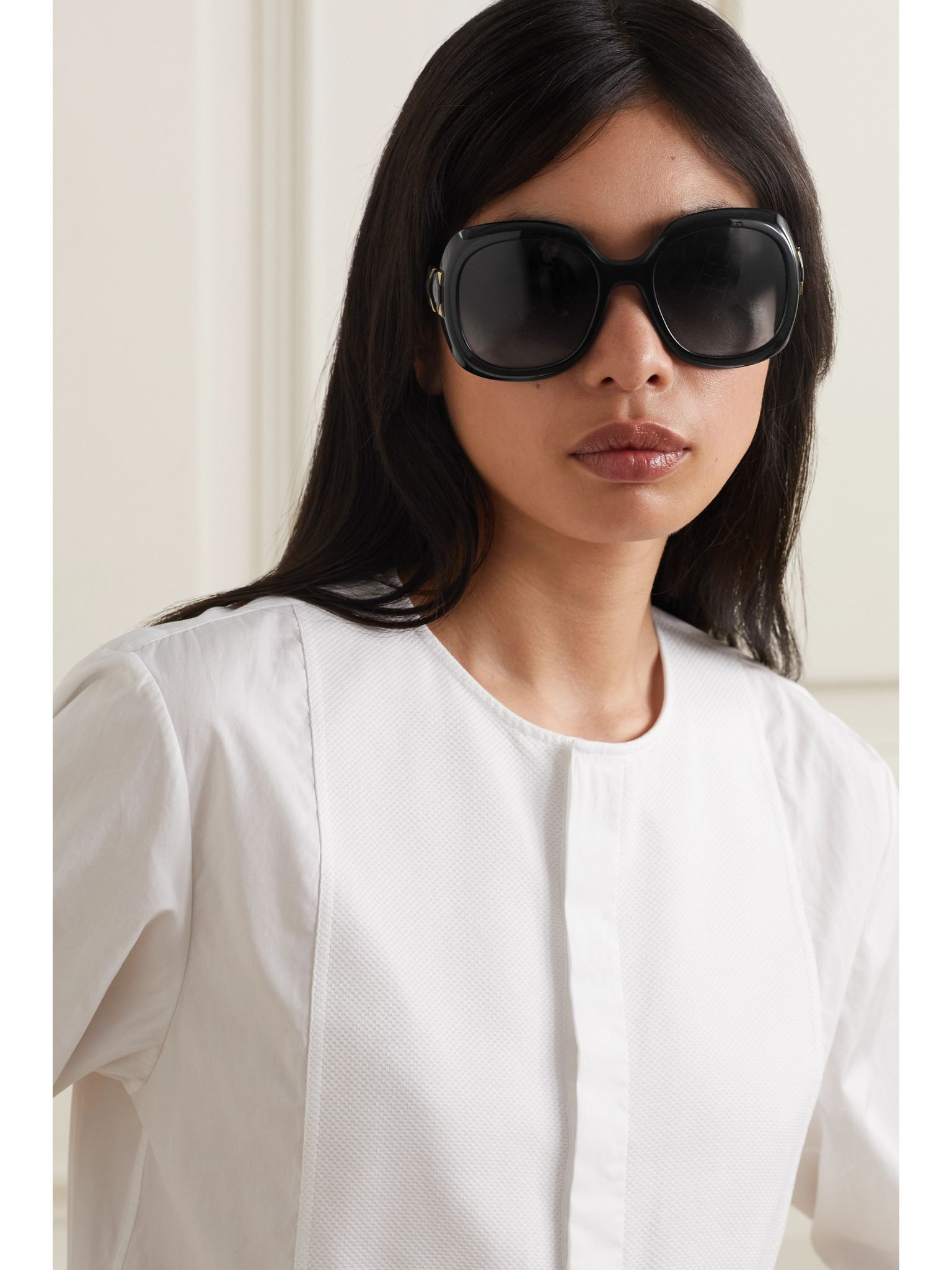 Lady 95.22 R2I oversized round-frame acetate sunglasses Black - 2