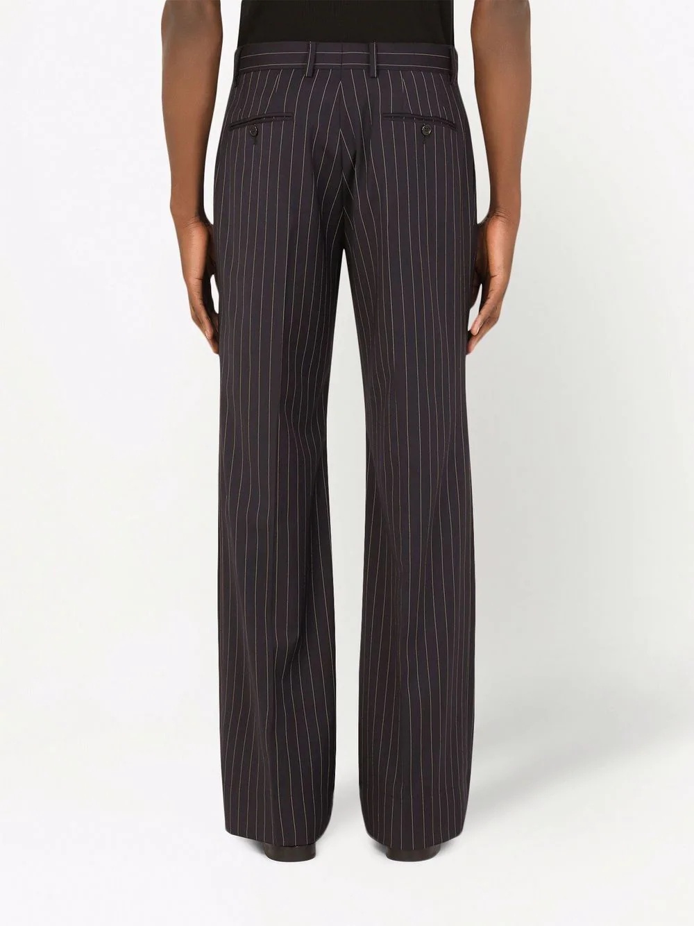 pinstripe straight leg trousers - 4