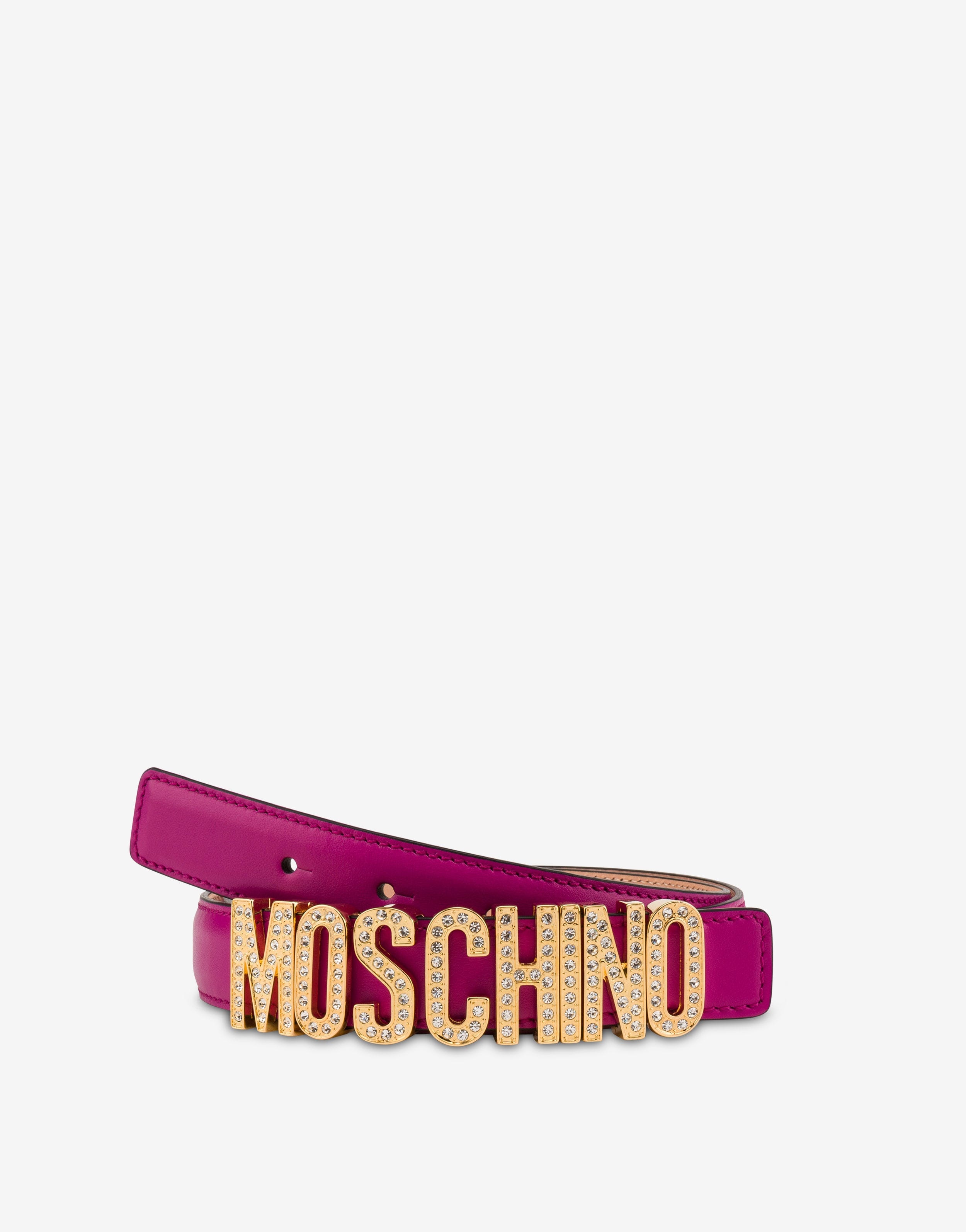 CRYSTAL LETTERING CALFSKIN BELT - 3