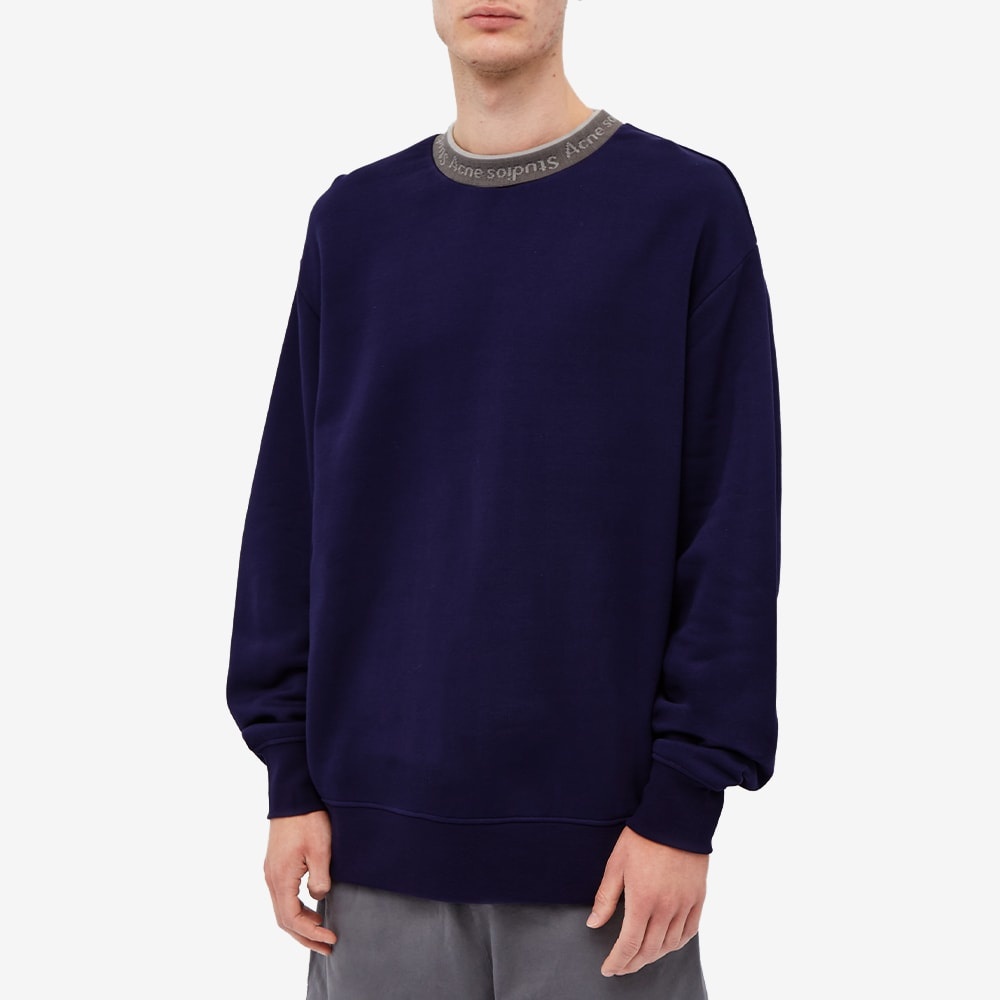 Acne Studios Fulton Reverse Logo Rib Crew Sweat - 4