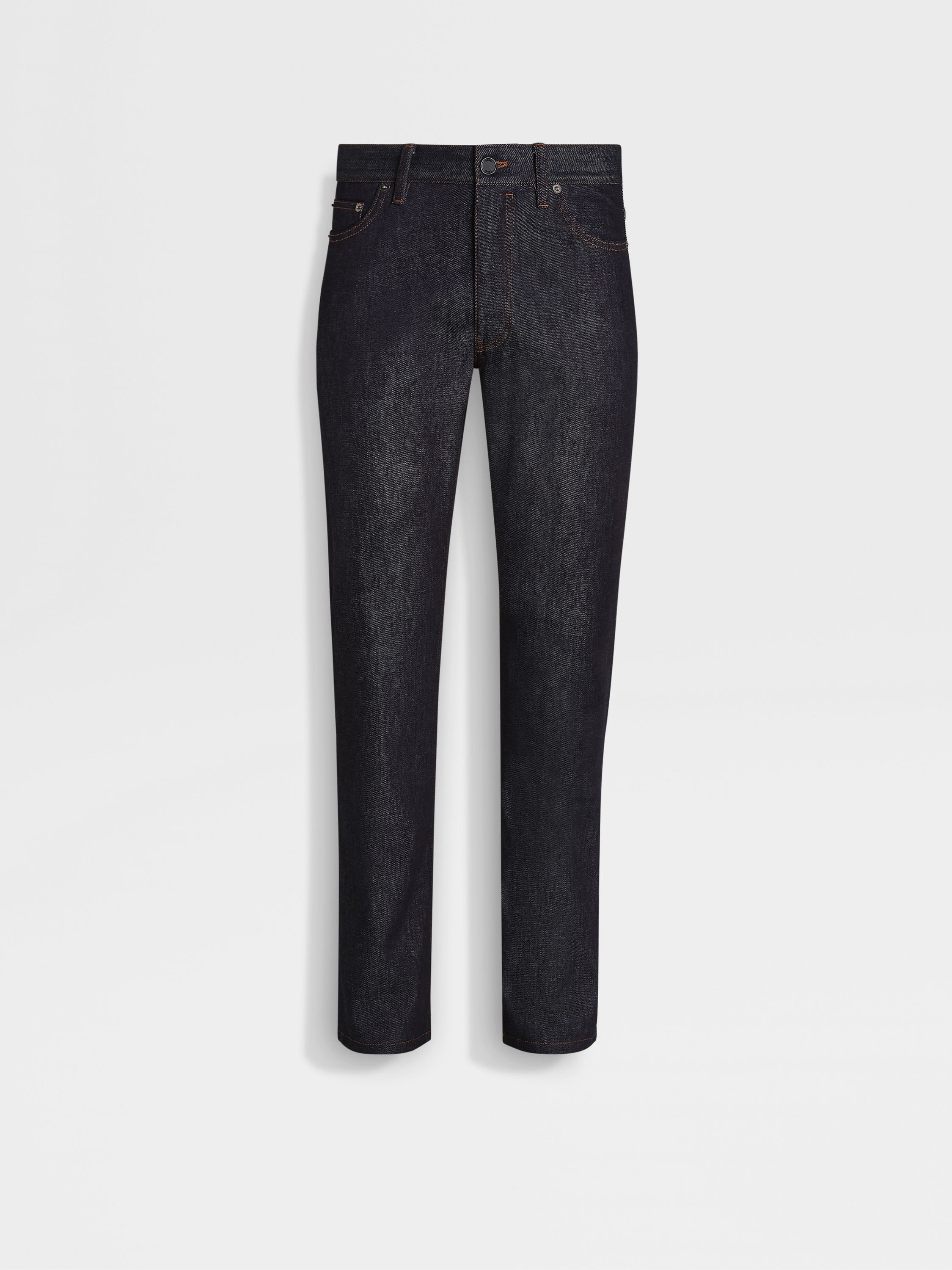 BLUE STRETCH COTTON AND CASHMERE ROCCIA JEANS - 1
