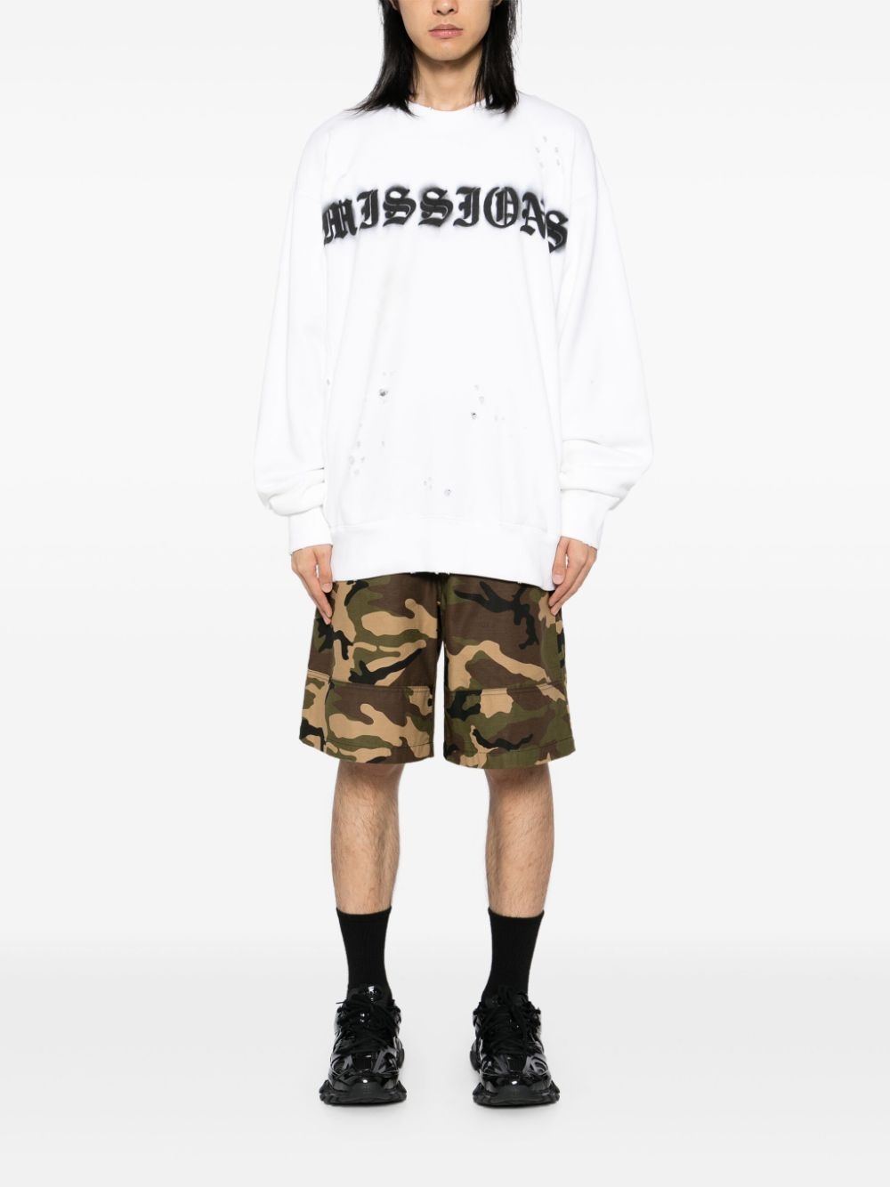 slogan print  sweater - 2