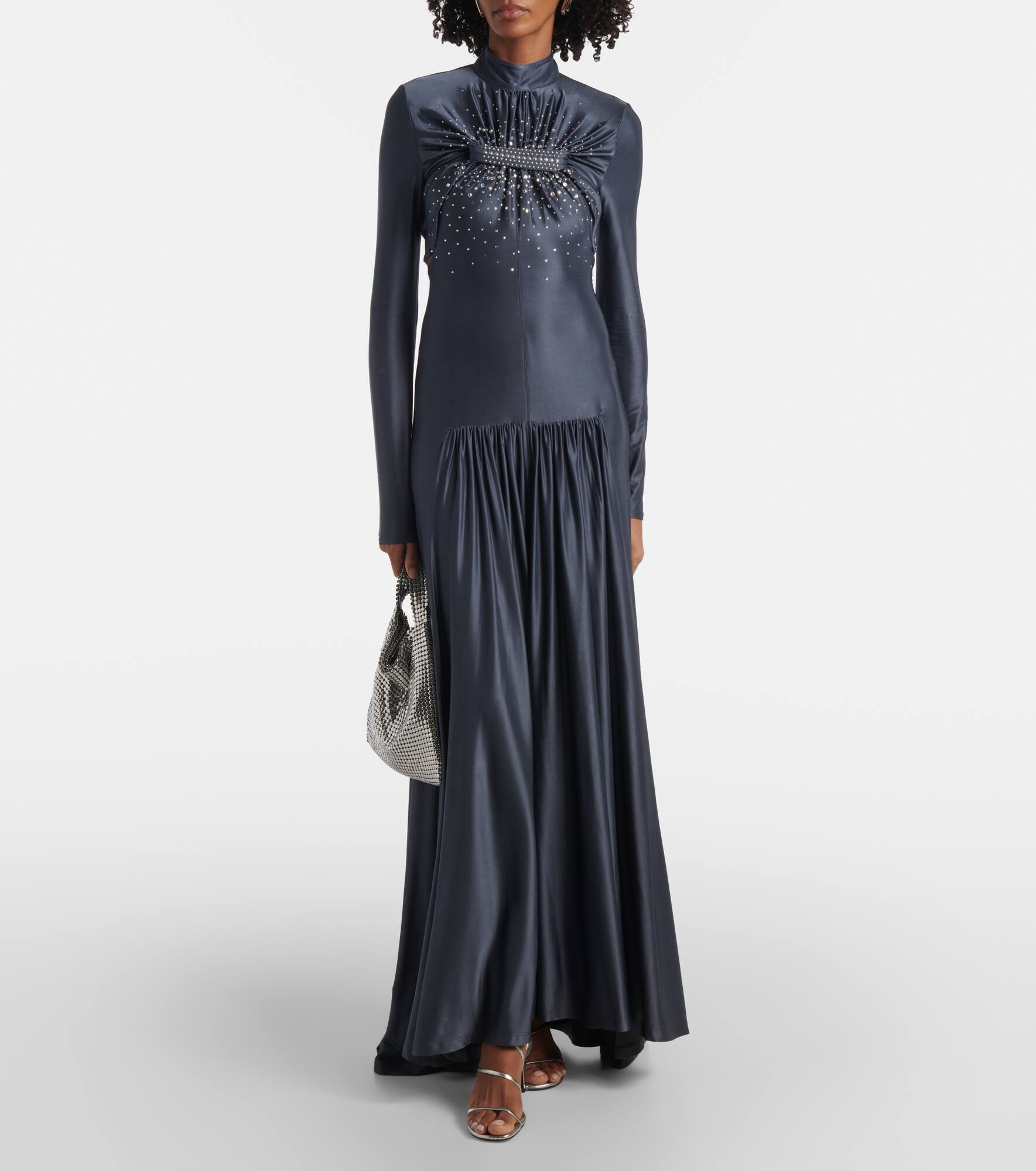 Embellished gathered jersey gown - 2