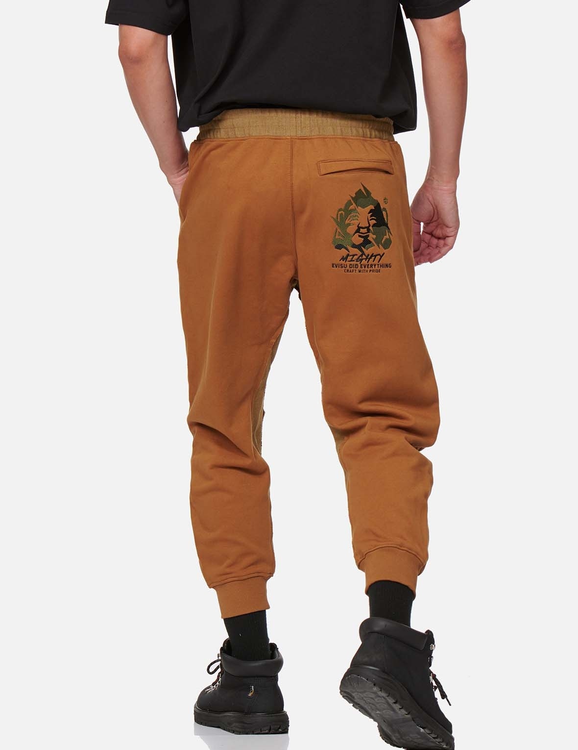 GODHEAD EMBROIDERED FABRIC-MIXED 3D SWEATPANTS - 3