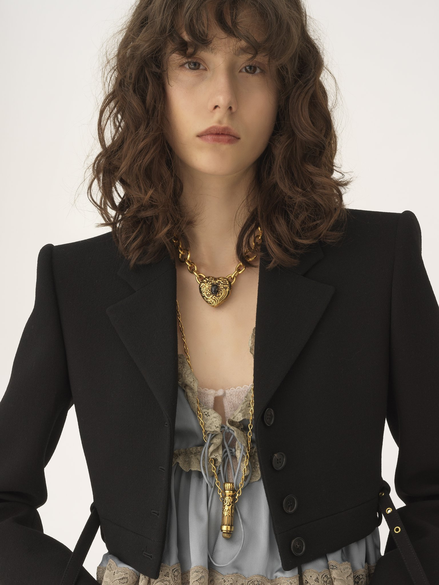 CROPPED SPENCER JACKET IN WOOL CRÊPE - 6