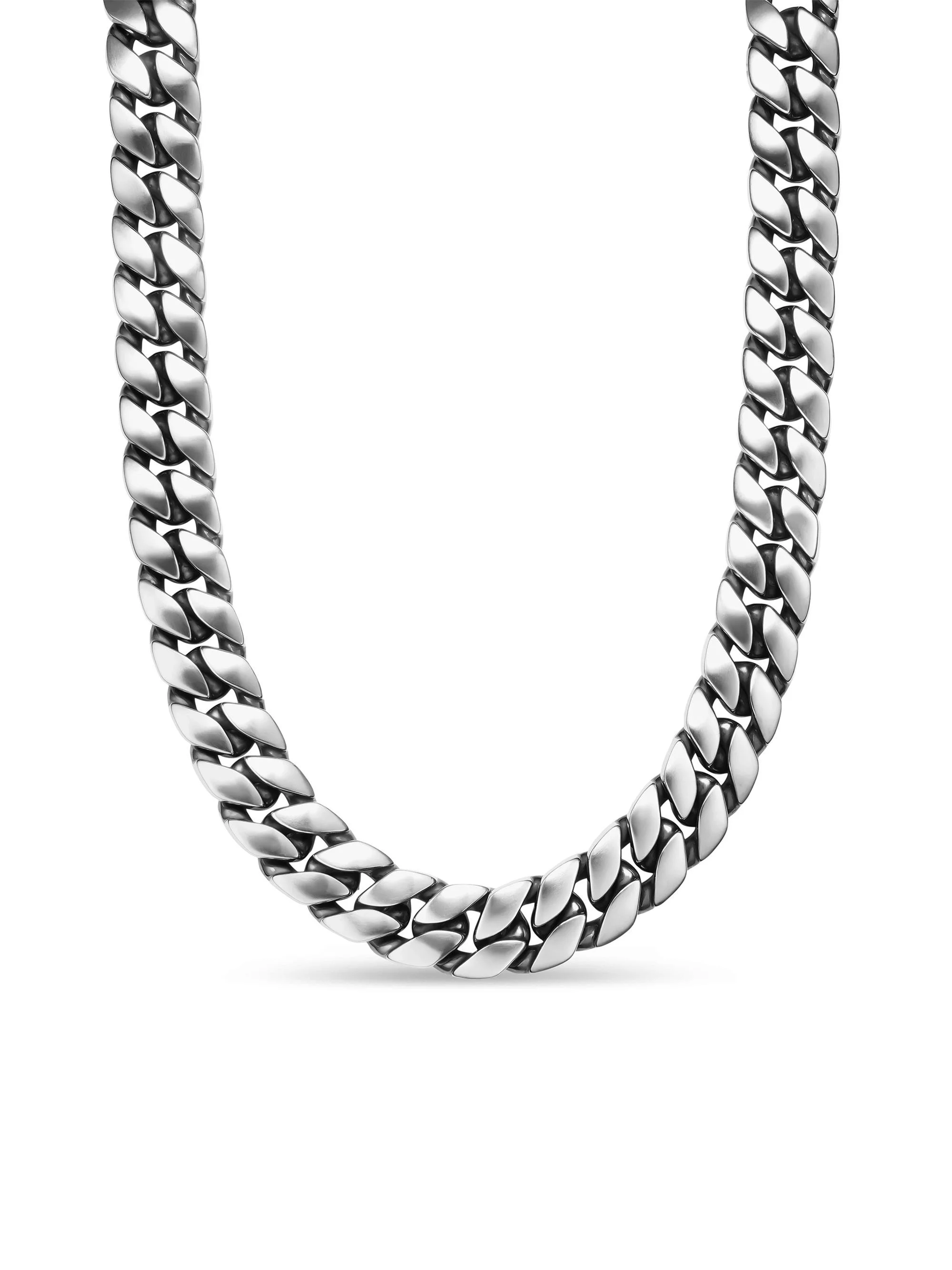 Men's Curb Chain Necklace in Sterling Silver, 18MM - Silver - 1