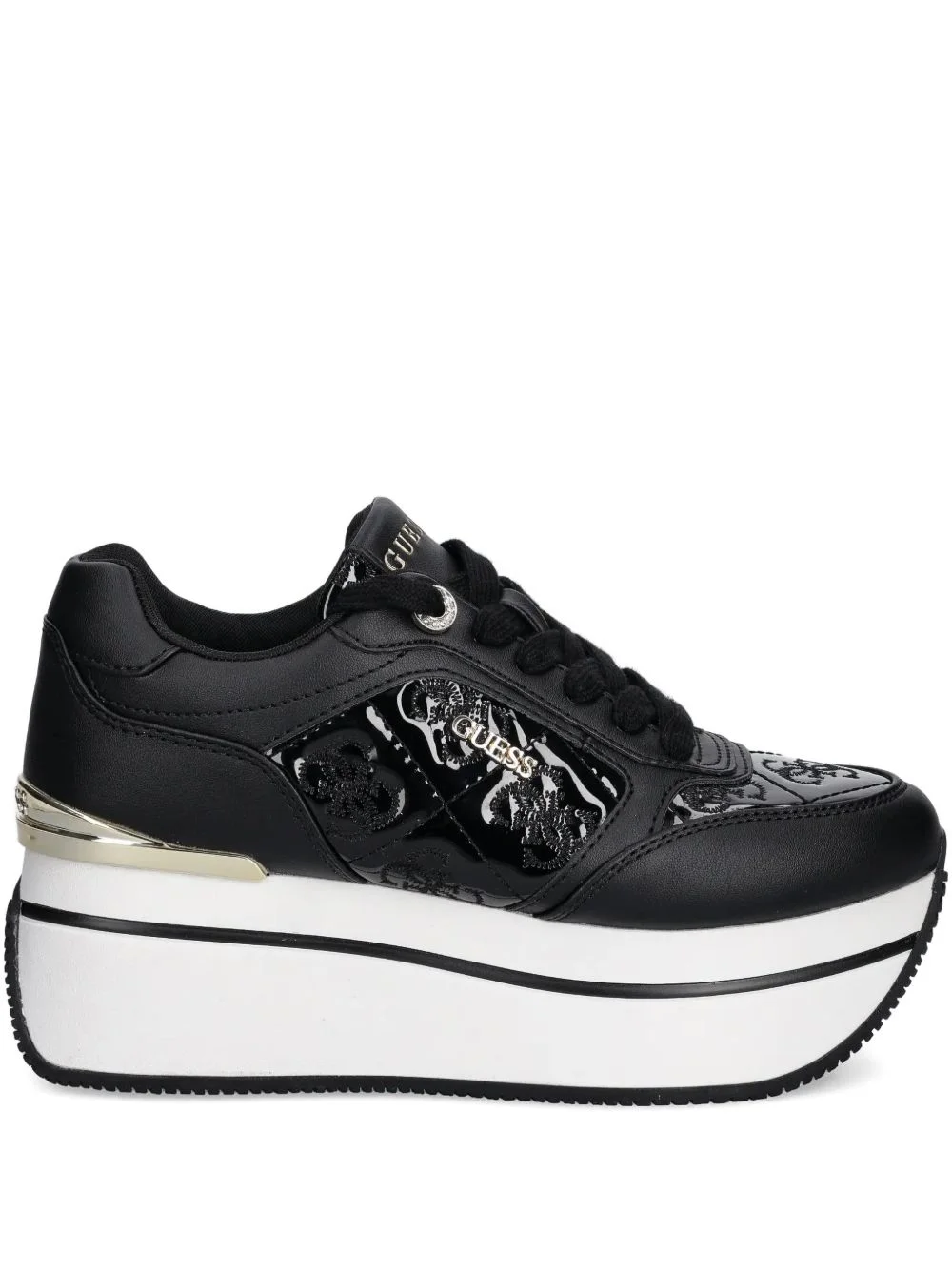 embossed platform sneakers - 1