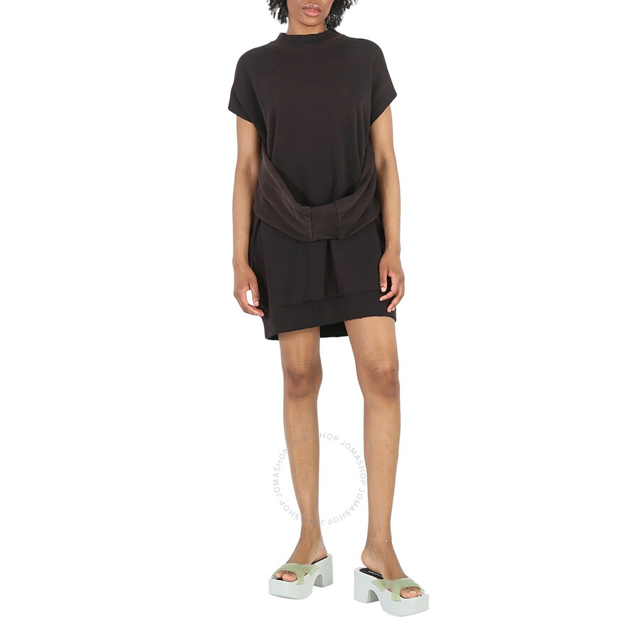 MM6 Maison Margiela Ladies Black Cut-Out Sleeve Sweatshirt Dress - 5