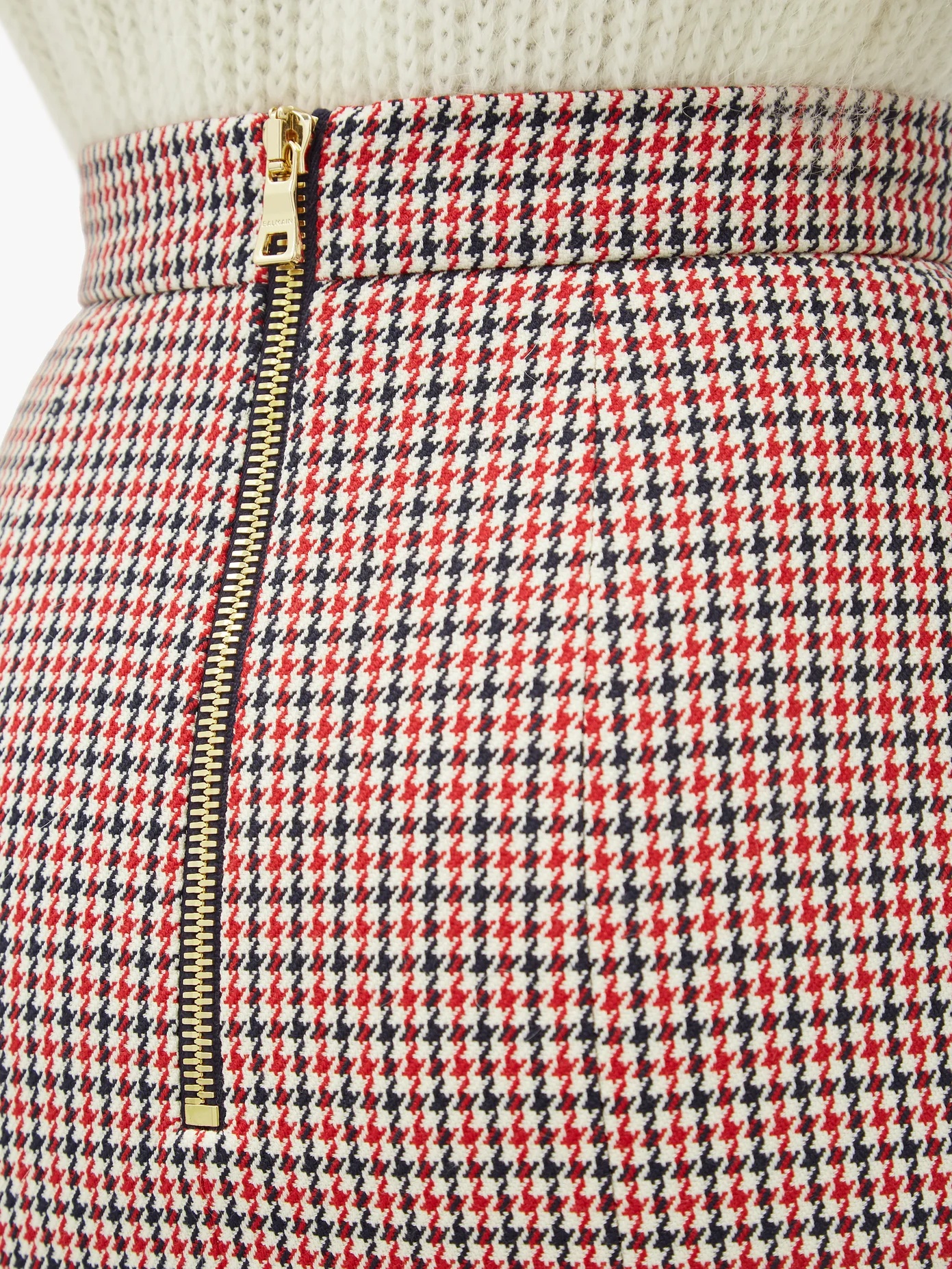 Buttoned high-rise houndstooth wool mini skirt - 4