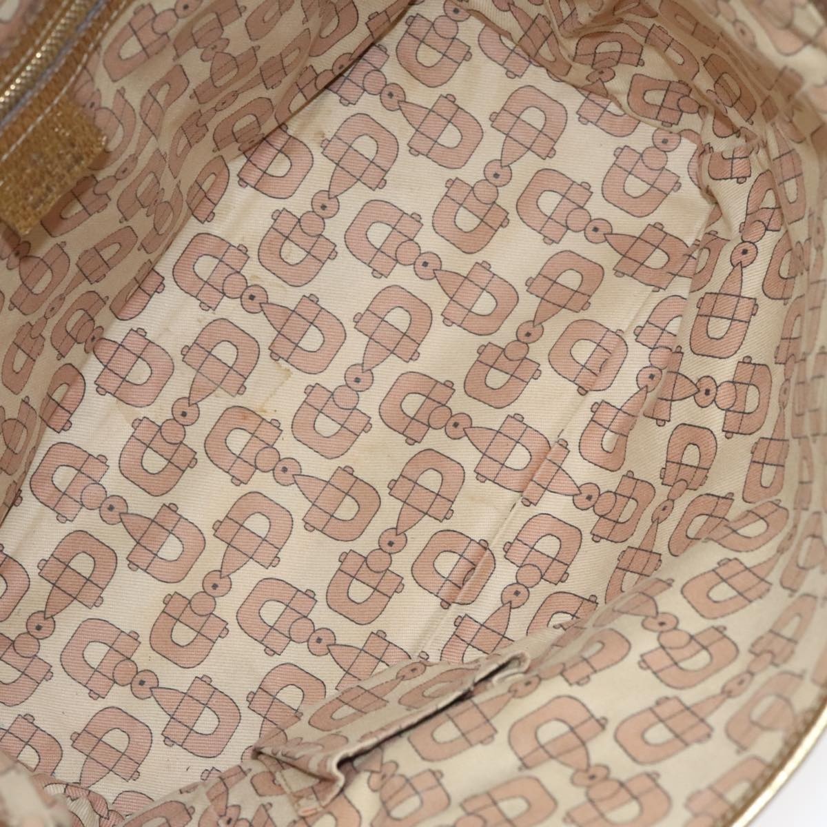 GUCCI GG Canvas Sherry Line Tote Bag Beige Gold Pink - 11