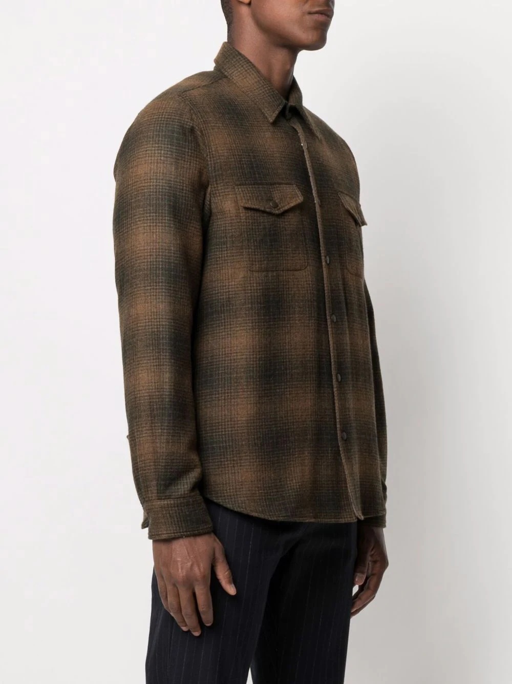 plaid long-sleeve shirt - 3