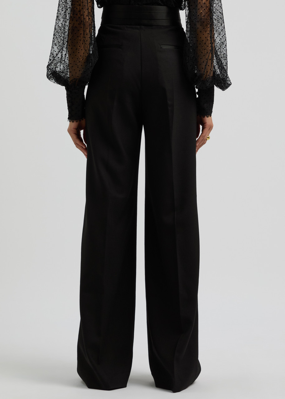Rebecca Vallance Eclipse Satin-panelled Wide-leg Trousers - 3
