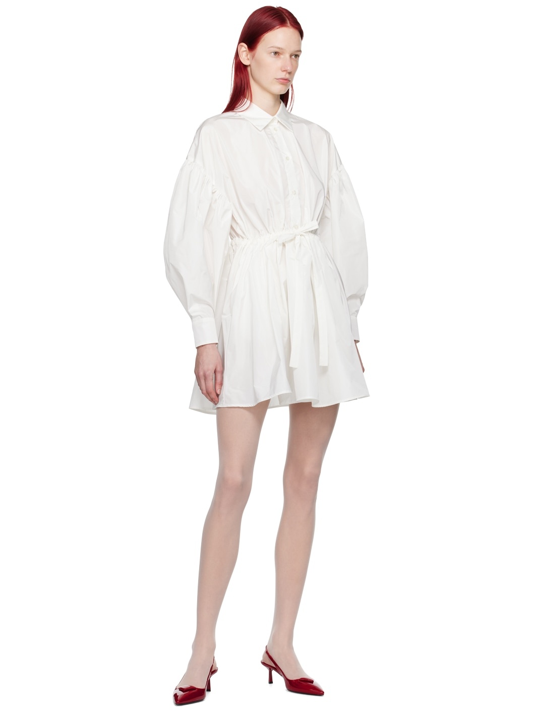 Off-White Balloon Sleeve Minidress - 4