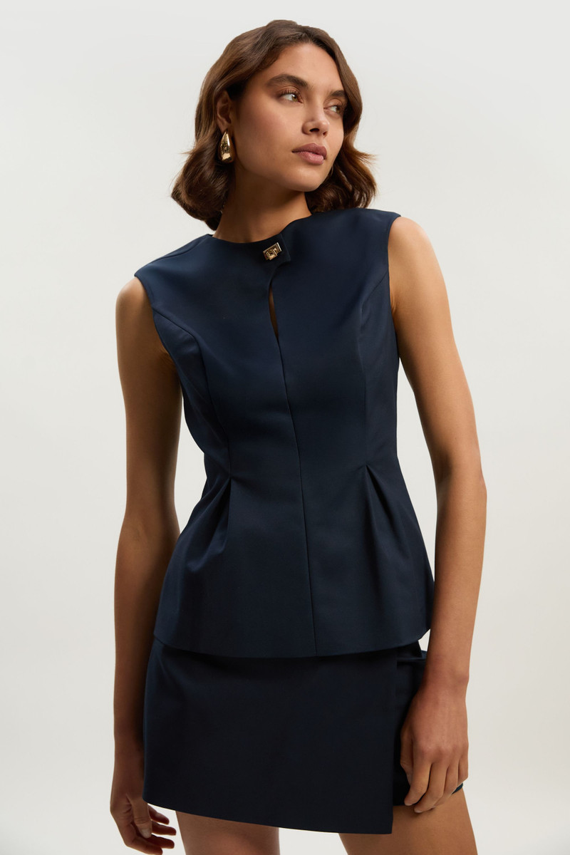 Techno Hardware Detail Sleeveless Woven Top 1