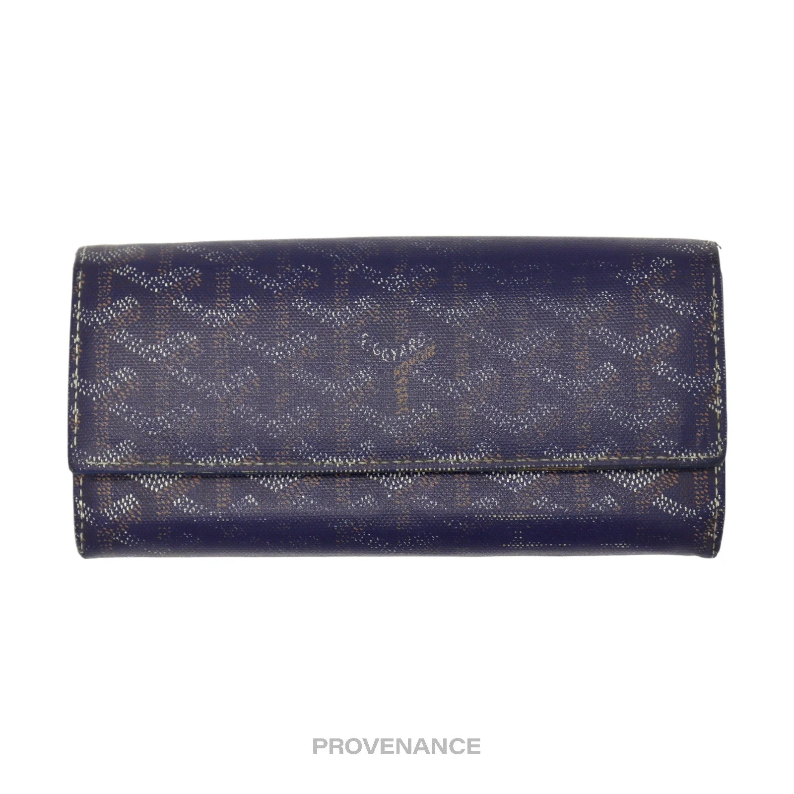 Goyard Varenne Long Wallet - Navy Blue Goyardine - 1