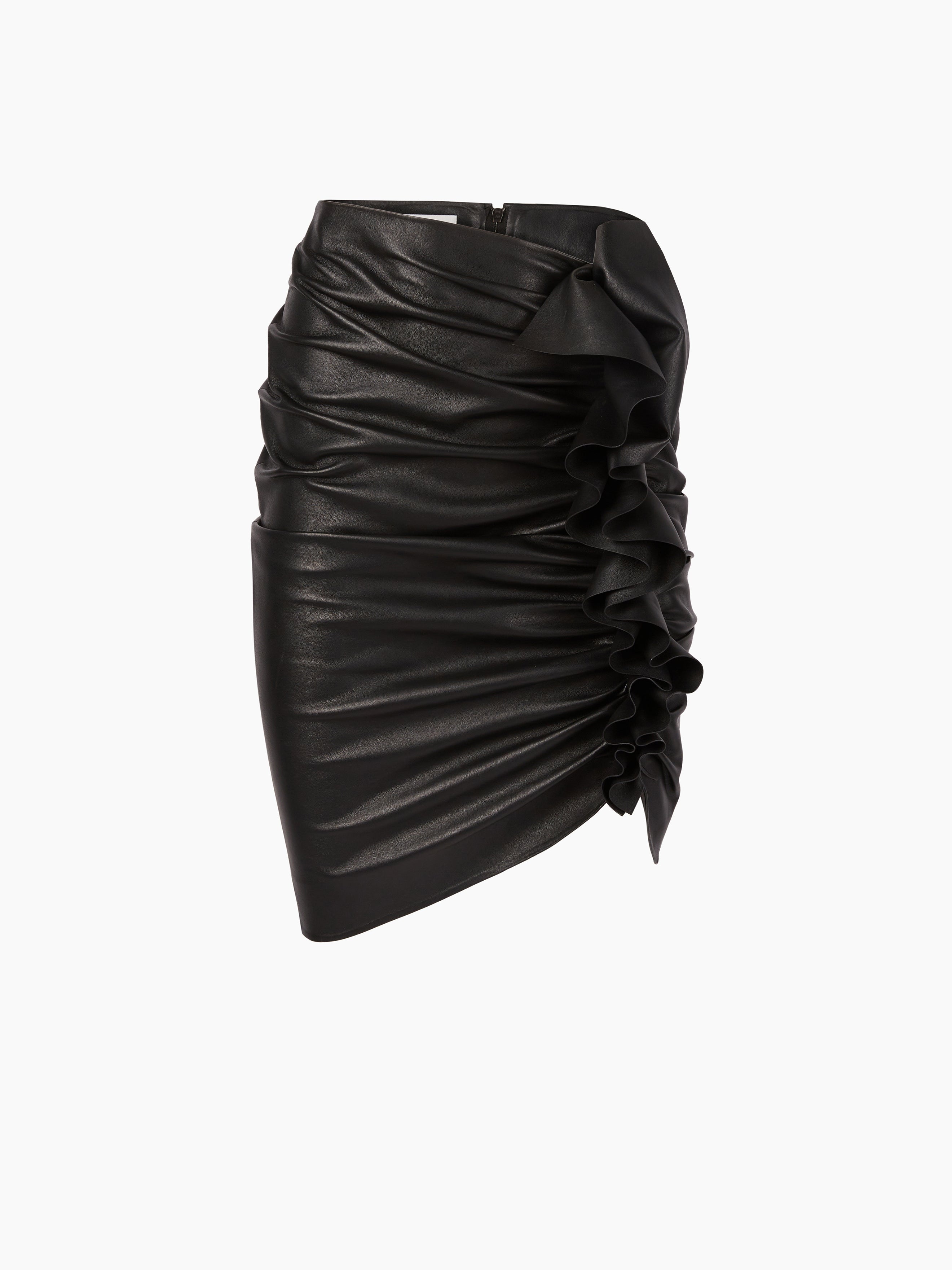 DRAPED SKIRT IN NAPPA LEATHER - 5