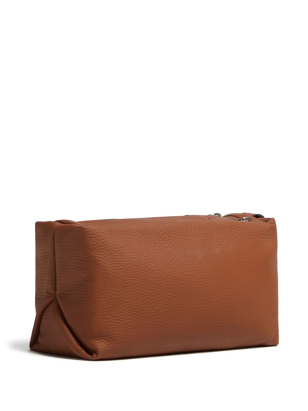 logo-plaque leather clutch bag - 3