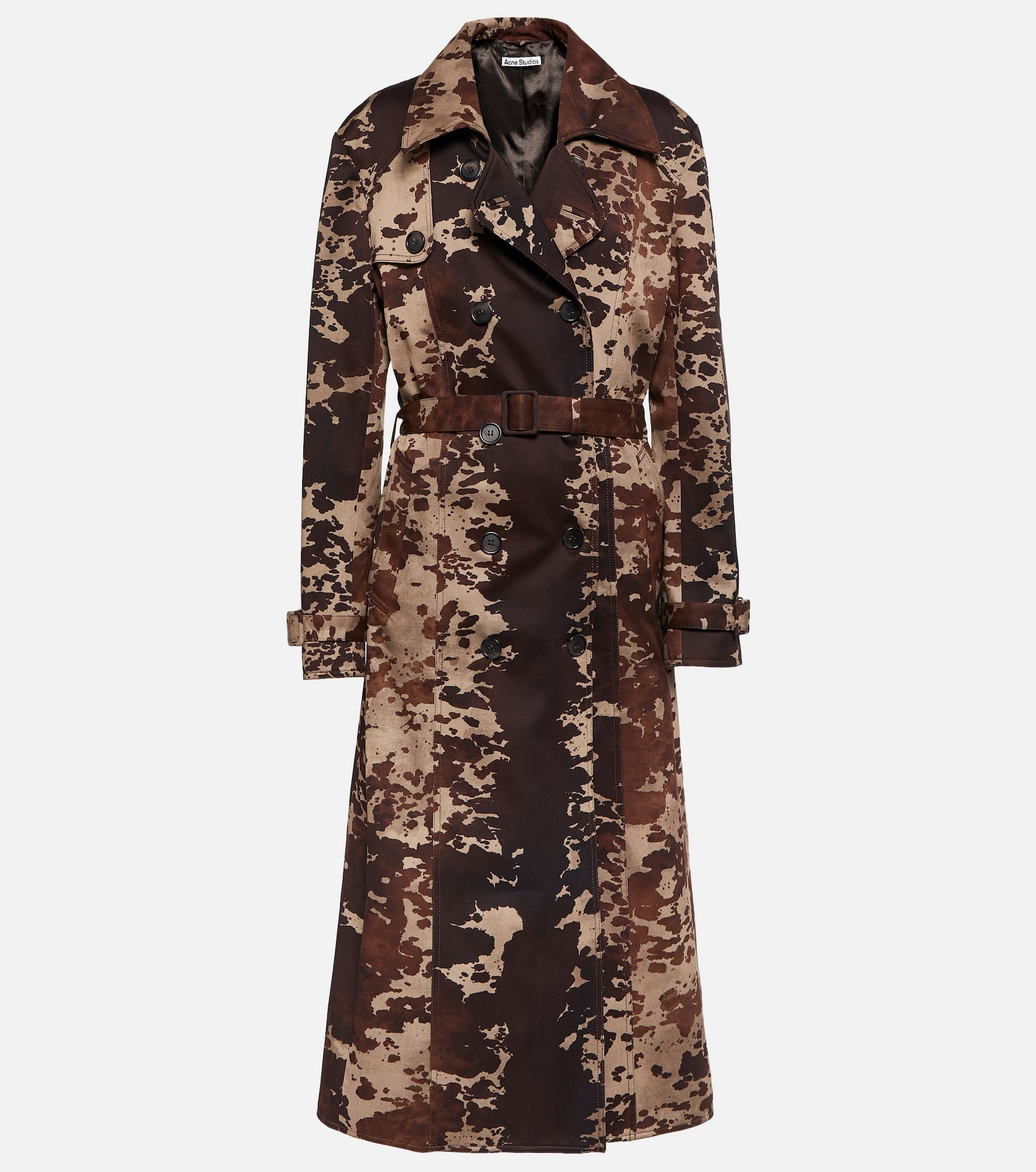 Cow-print cotton trench coat - 1