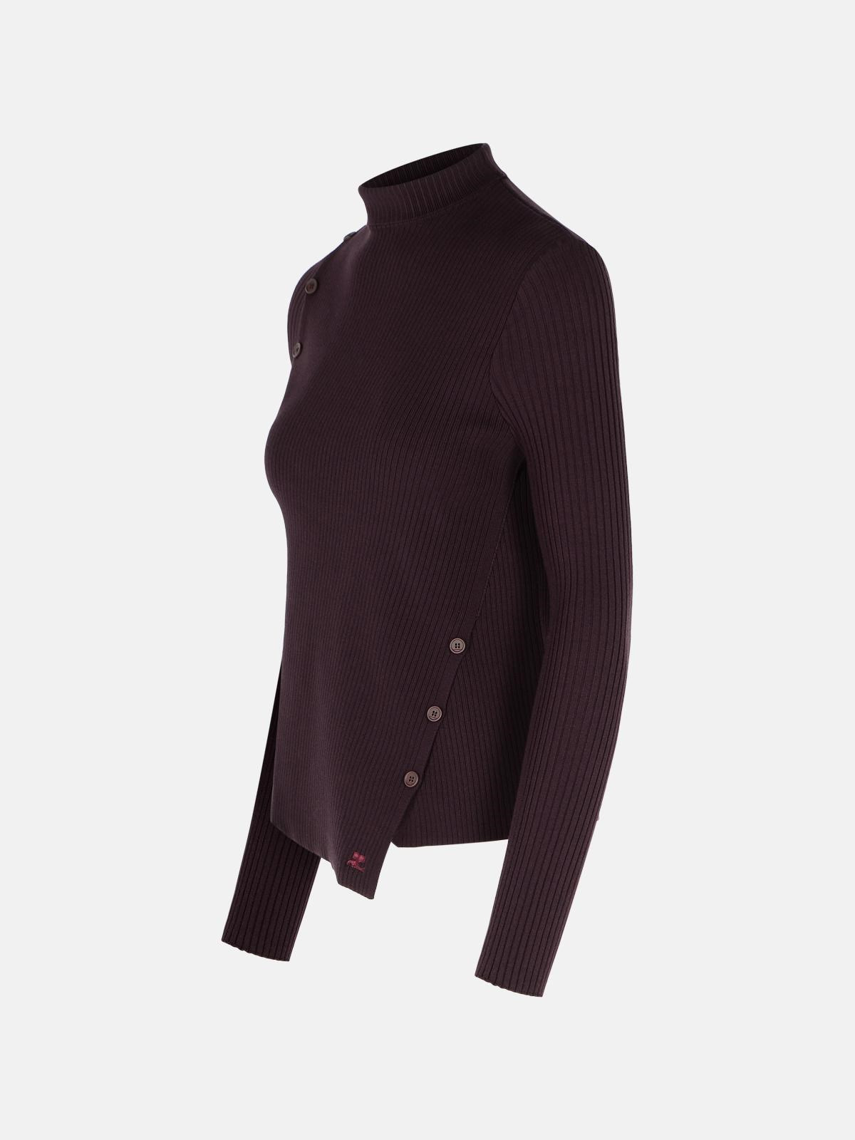'OBLIQUE' BURGUNDY VISCOSE BLEND SWEATER - 2