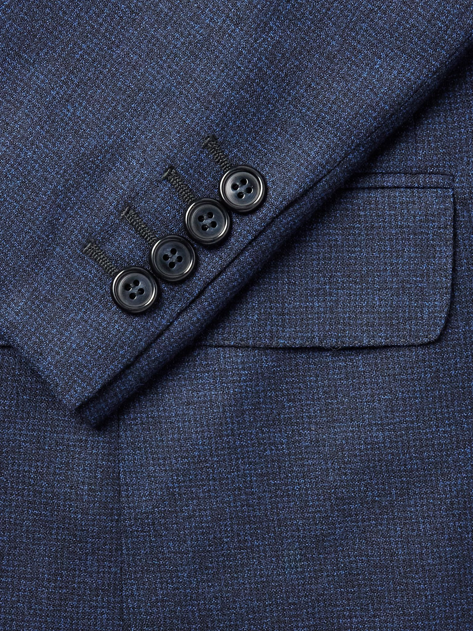 Trevi Slim-Fit Micro-Checked Wool Suit Jacket Blue - 4