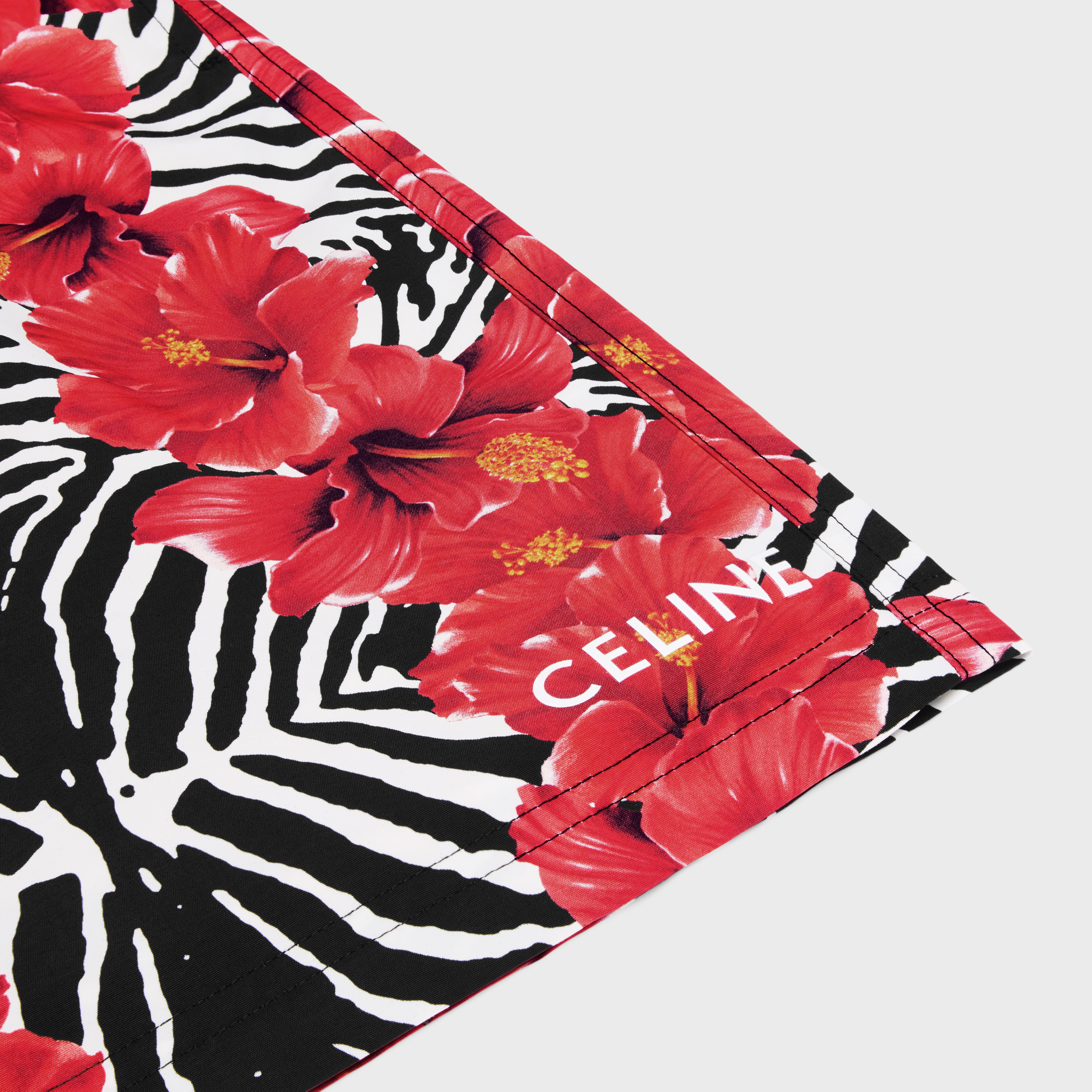 swim shorts with celine print in nylon - 4