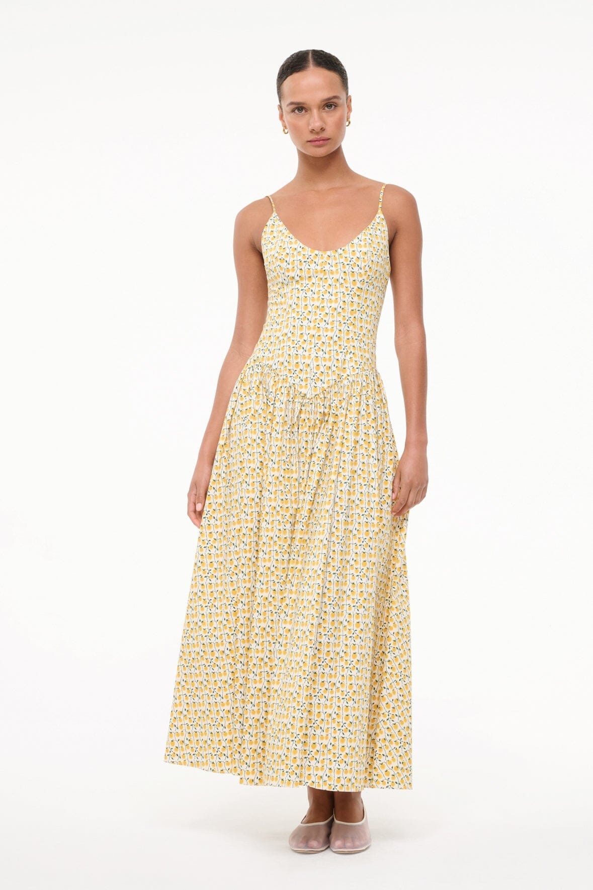 STAUD DENA DRESS ON THE VINE GOLDEN - 5