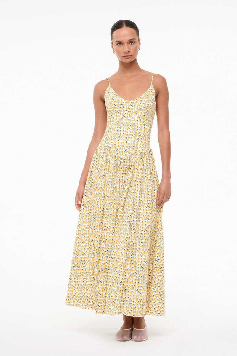 STAUD DENA DRESS ON THE VINE GOLDEN 5