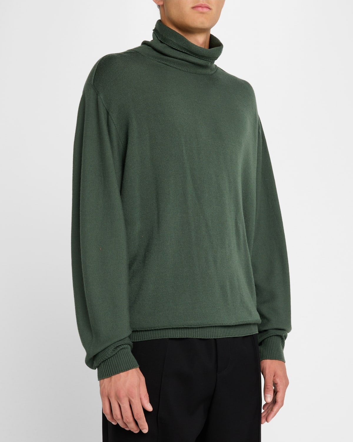 Men's Smooth Wool Turtleneck - 4