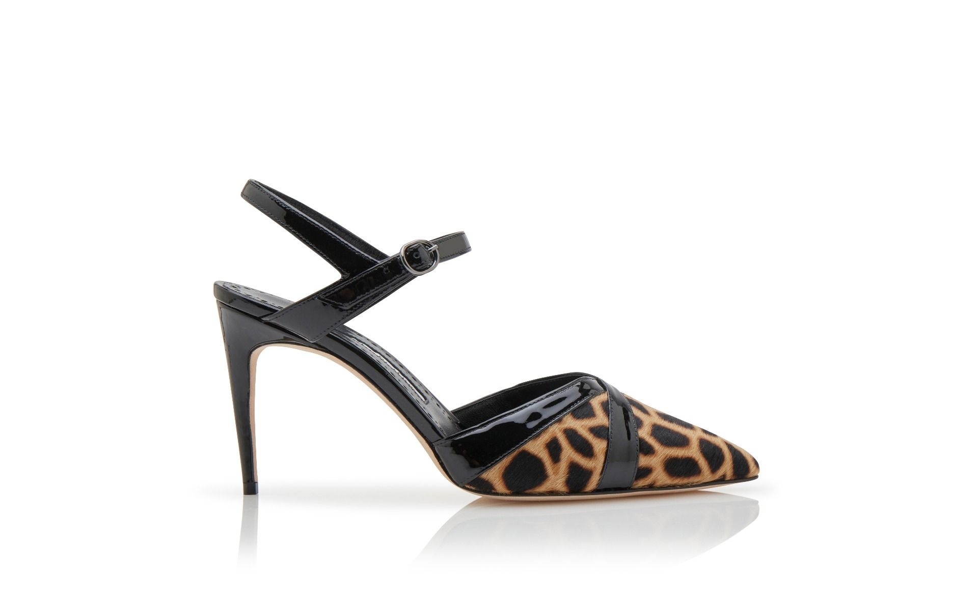 Black Calf Hair Animal Print Pumps - 1