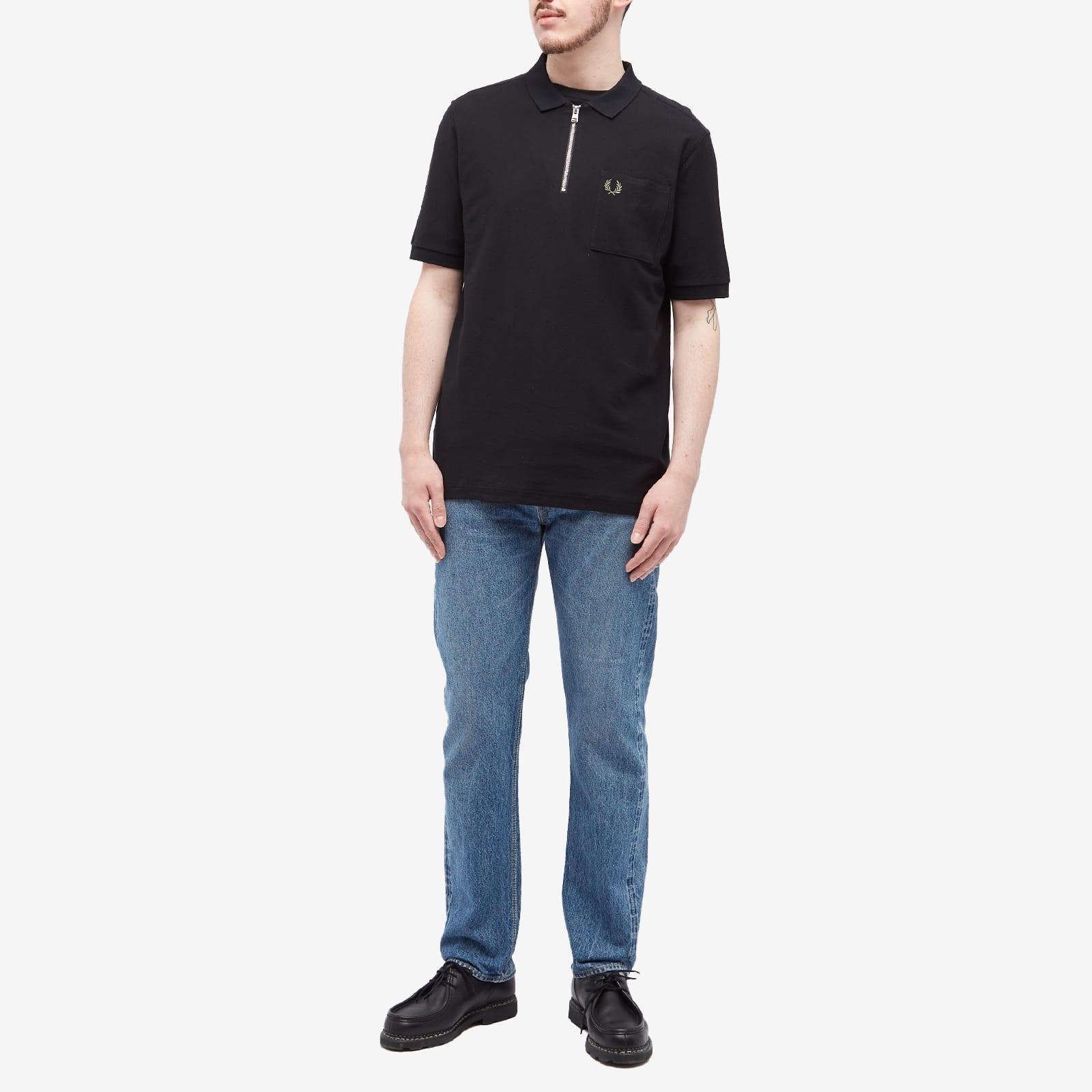 Fred Perry Textured Zip Neck Polo - 4