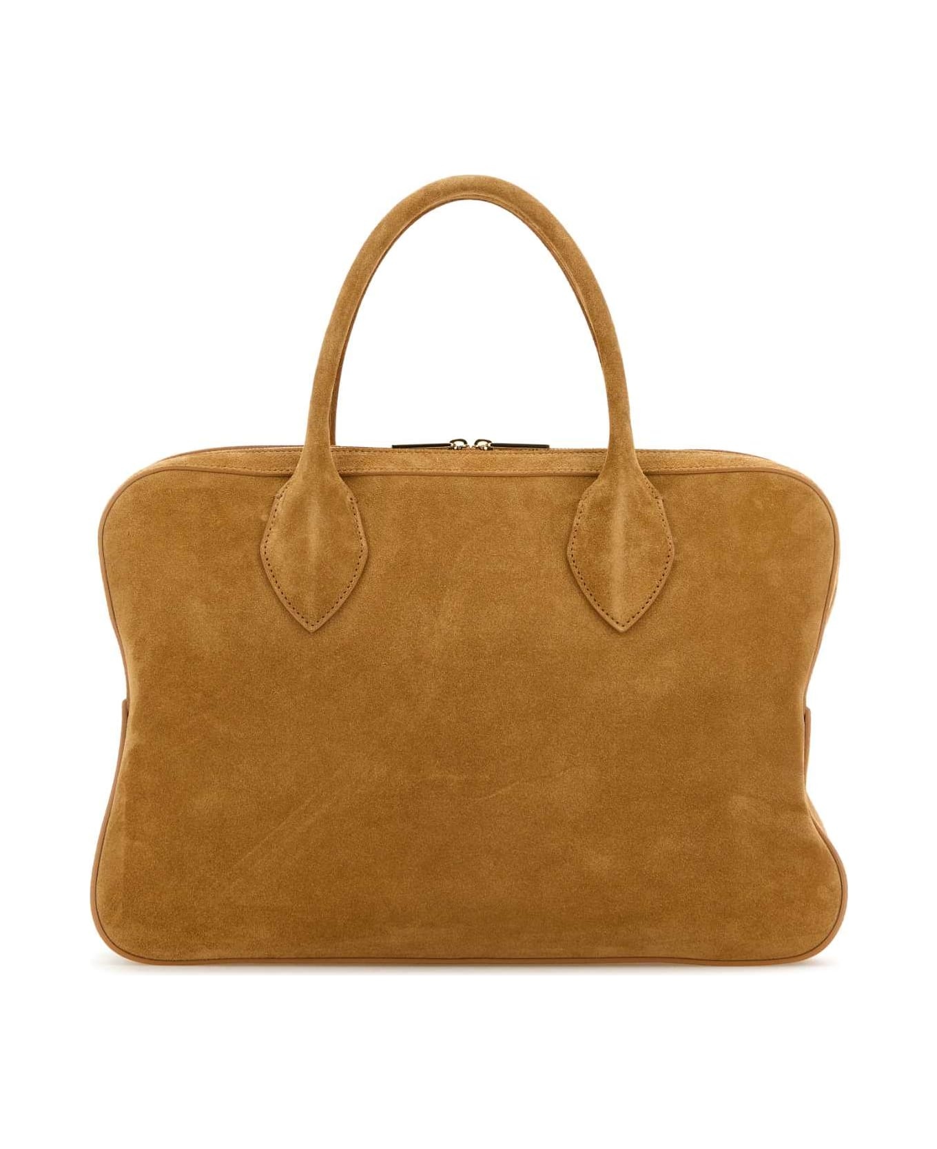 Camel Suede Medium Handbag - 3