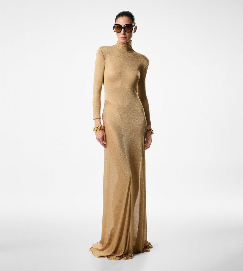 TOM FORD VISCOSE JERSEY TURTLENECK EVENING DRESS - ABJ749-JEX081#BY001 |  REVERSIBLE