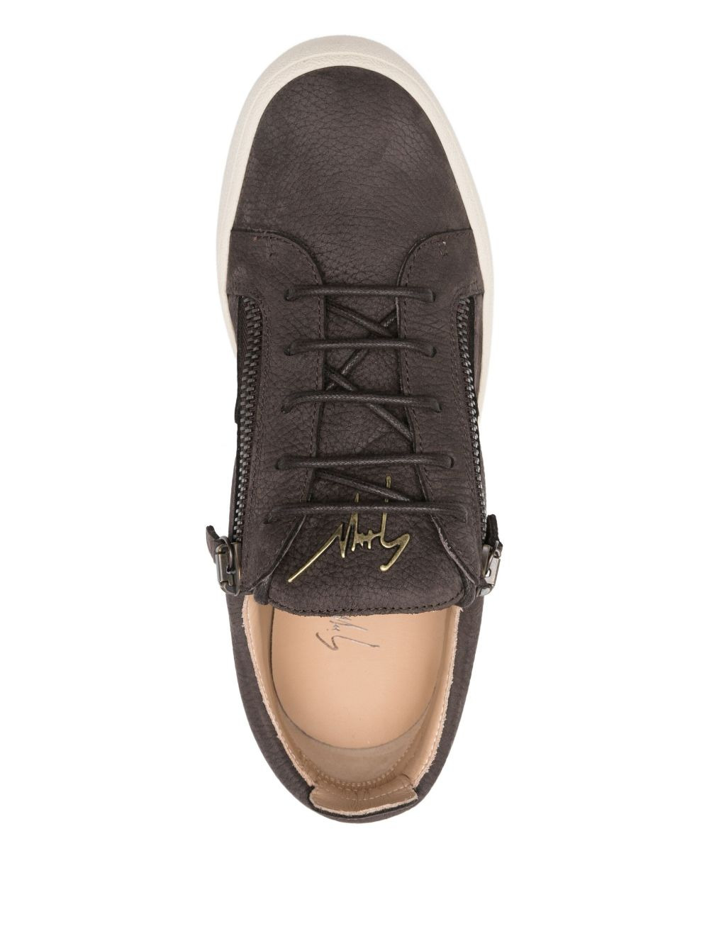 Frankie zip-detail leather sneakers - 4