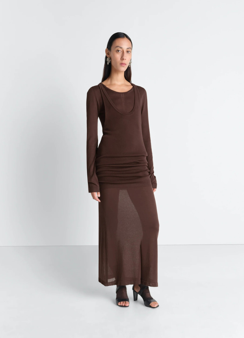 Lemaire LONG SLEEVE TUBE DRESS IN VISCOSE CREPE outlook