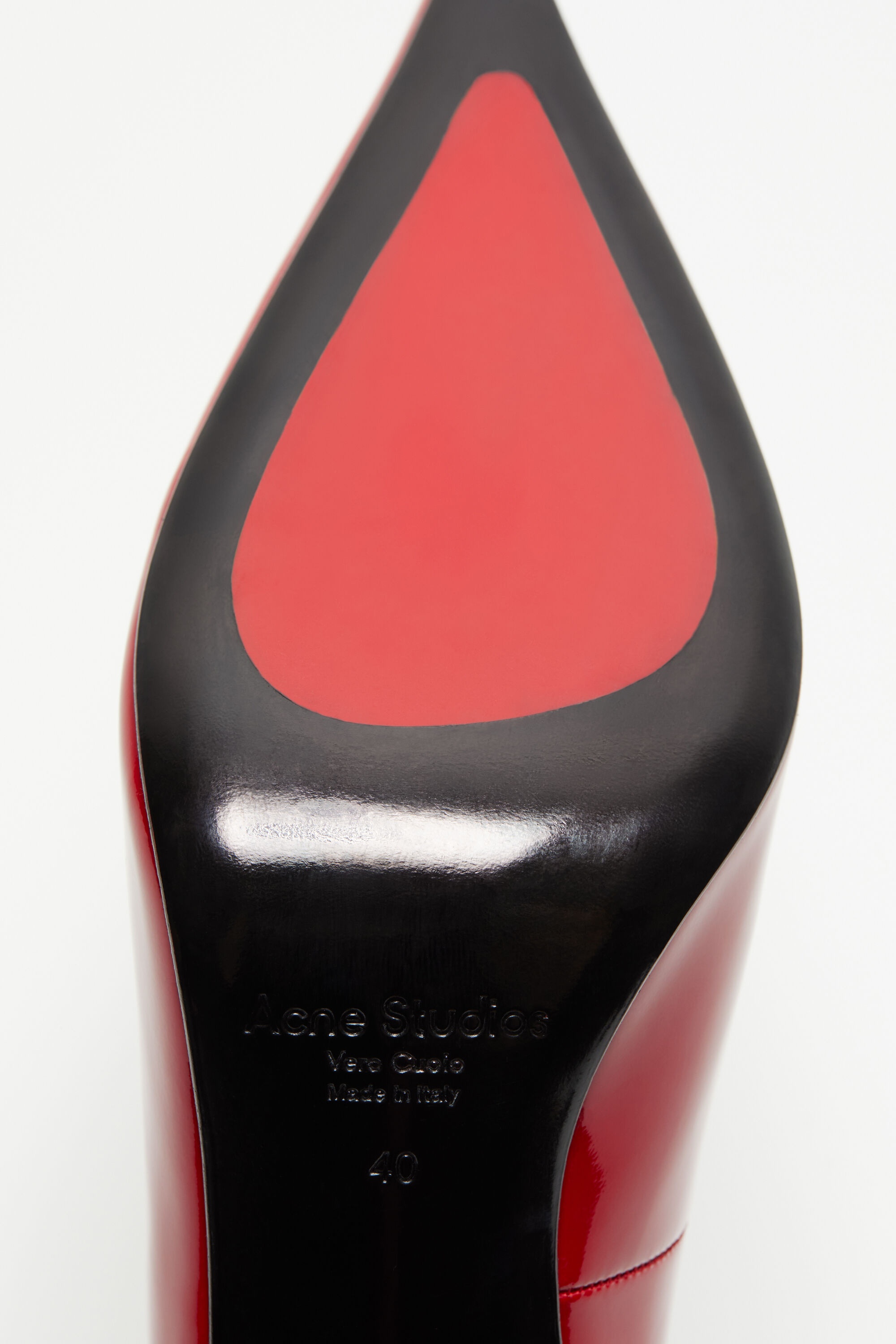 Leather heel pump - Red - 6