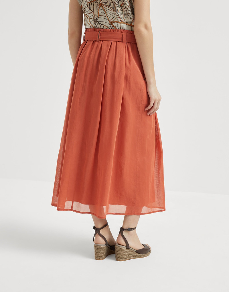 Brunello Cucinelli Cotton organza full skirt with monili outlook