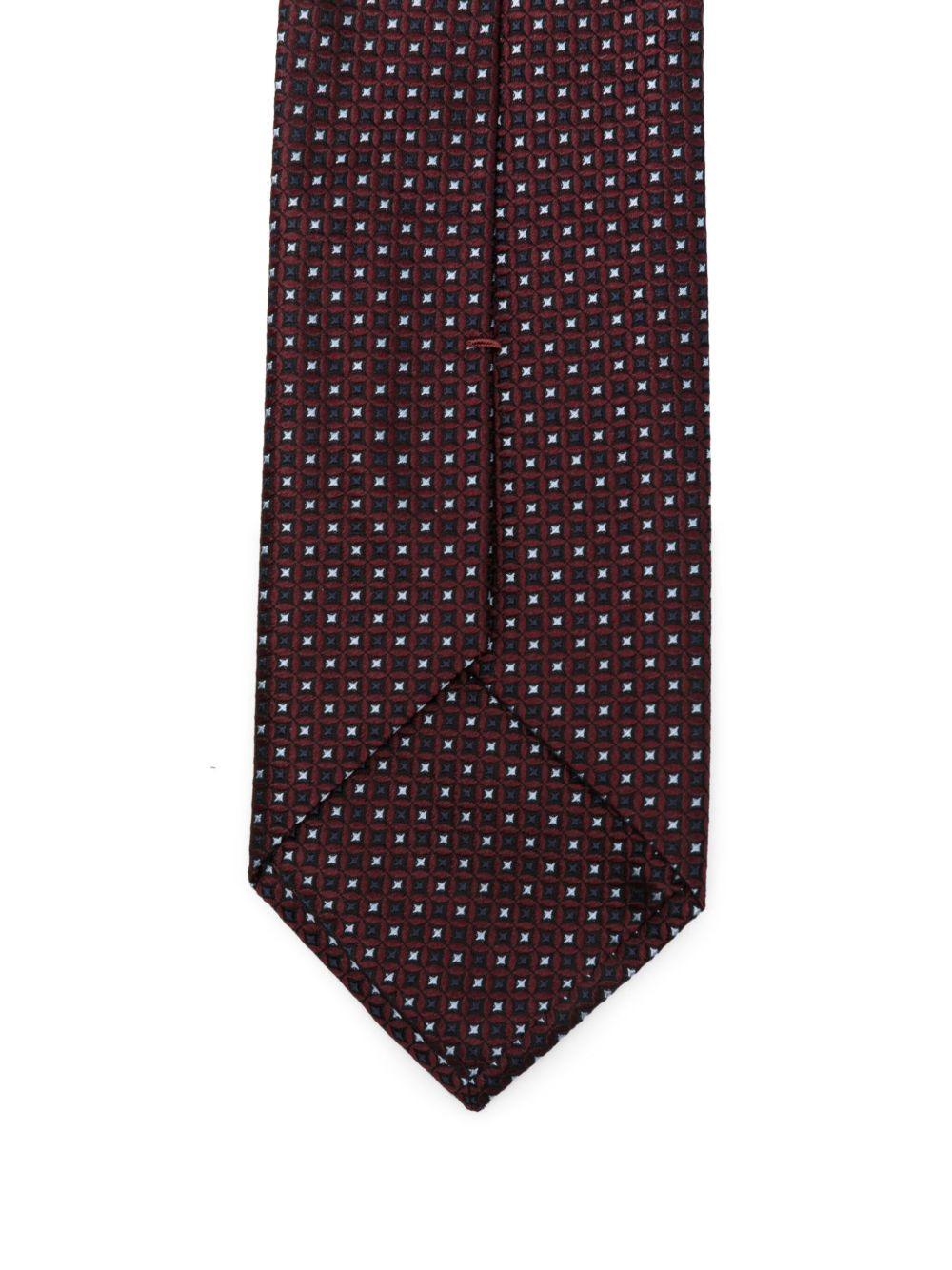 geometric-pattern silk tie - 2