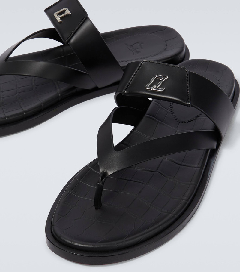 Leather logo sandals 3