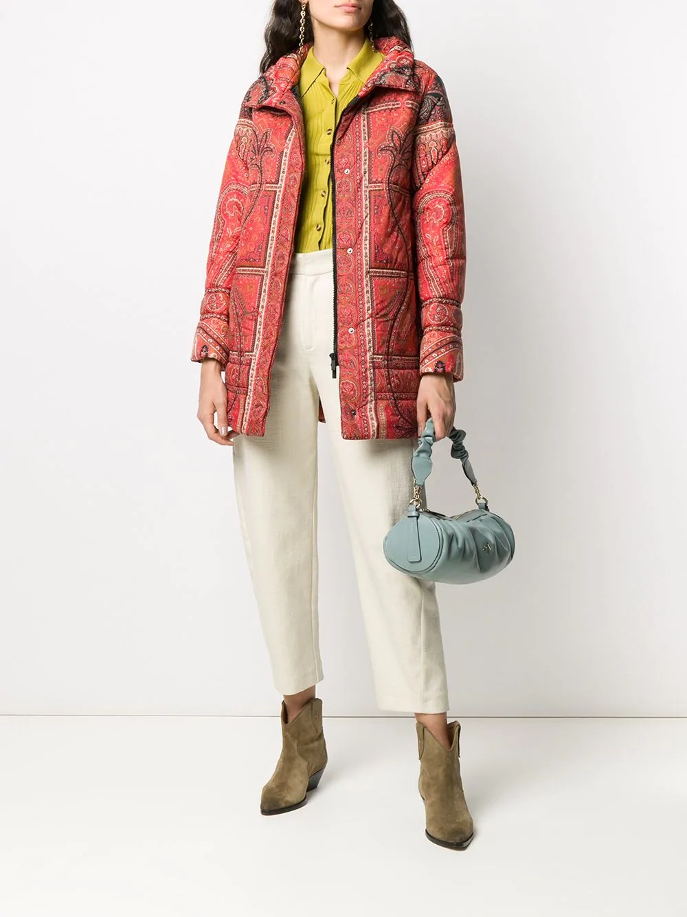 paisley print padded coat  - 2