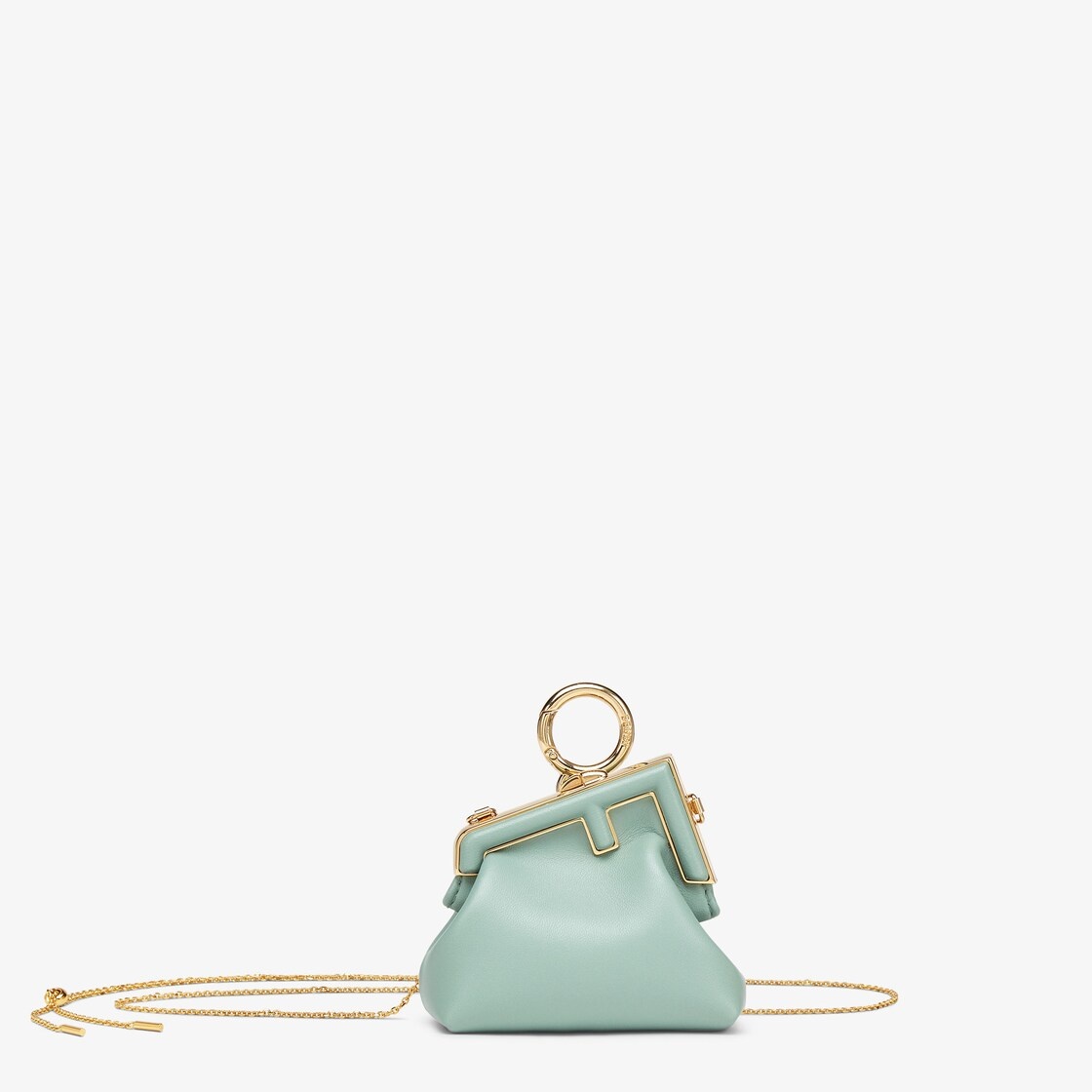 Mint green nappa leather charm - 1