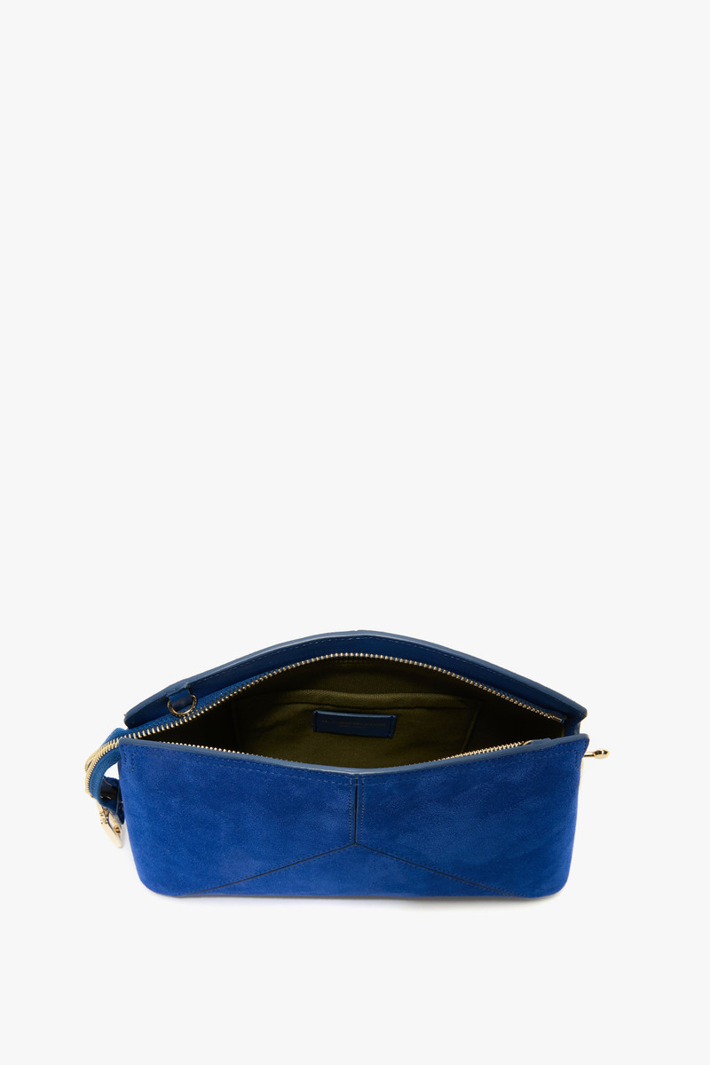 Victoria Crossbody Bag In Sapphire Blue Suede 6