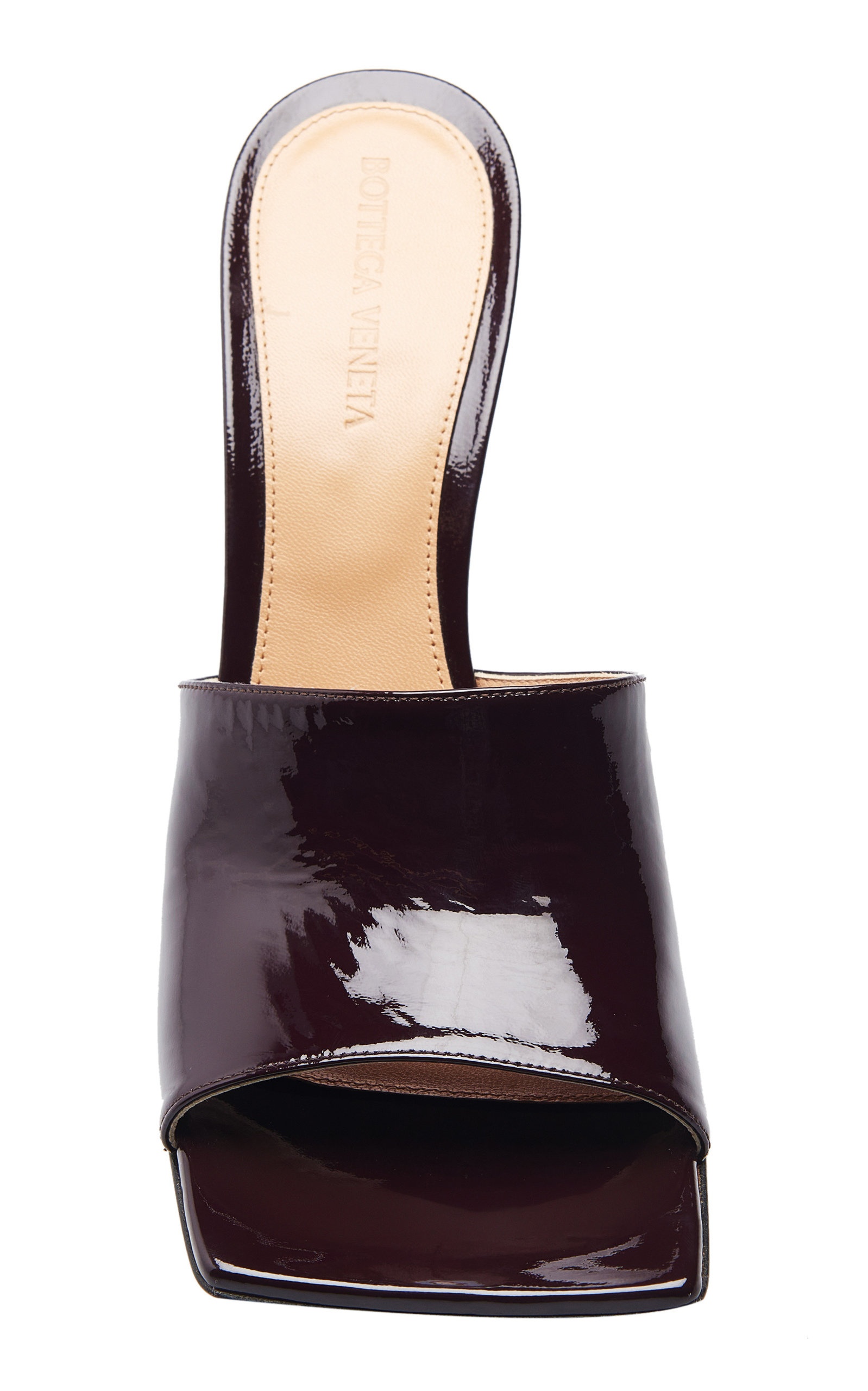 Stretch Patent Leather Slide Sandals burgundy - 3