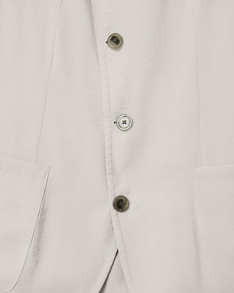 EMPORIO ARMANI ICON GURU-COLLAR JACKET WITH OFF-CENTRE FASTENING IN PEACH-FEEL CANVAS outlook