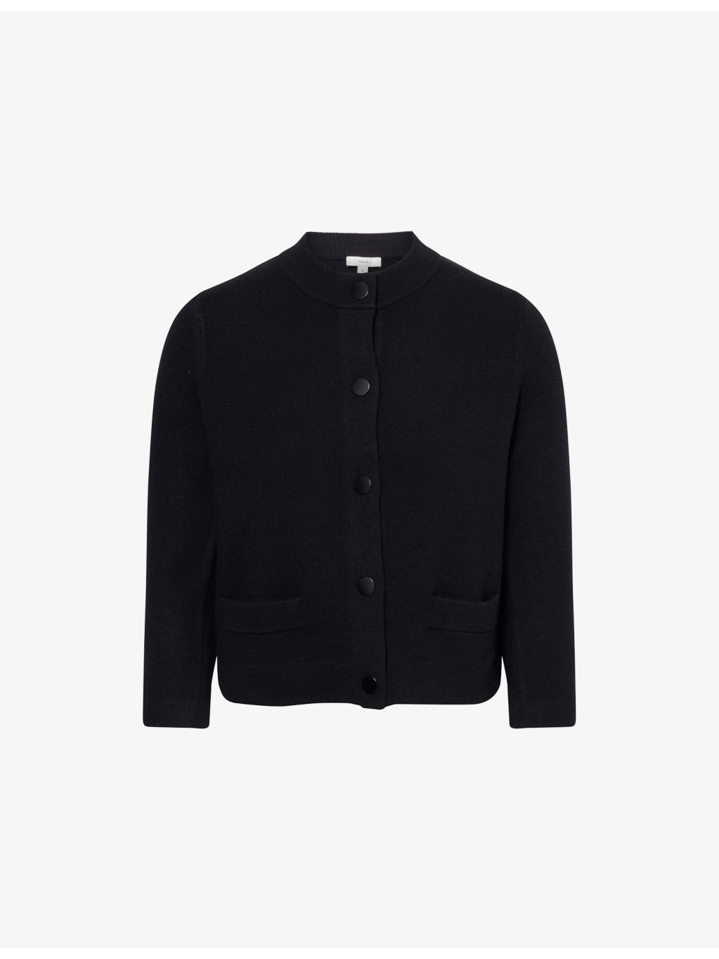 Crop Round-Neck Knitted Cardigan - 1