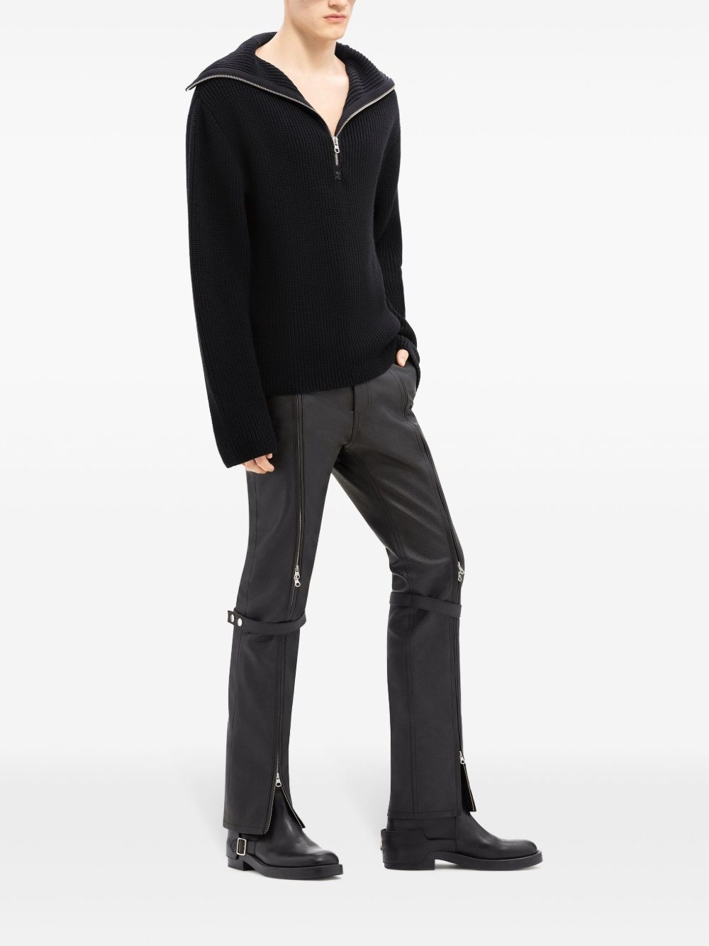 ribbed wool hooded sweater - 4