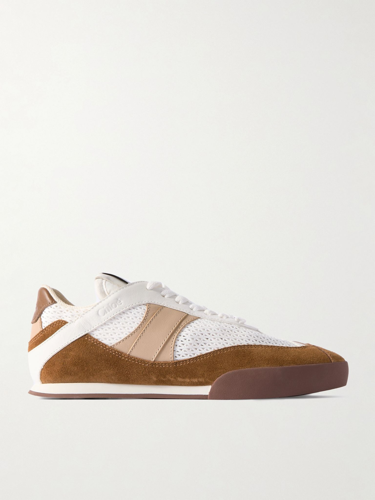 Kick suede, mesh and leather sneakers Brown - 1