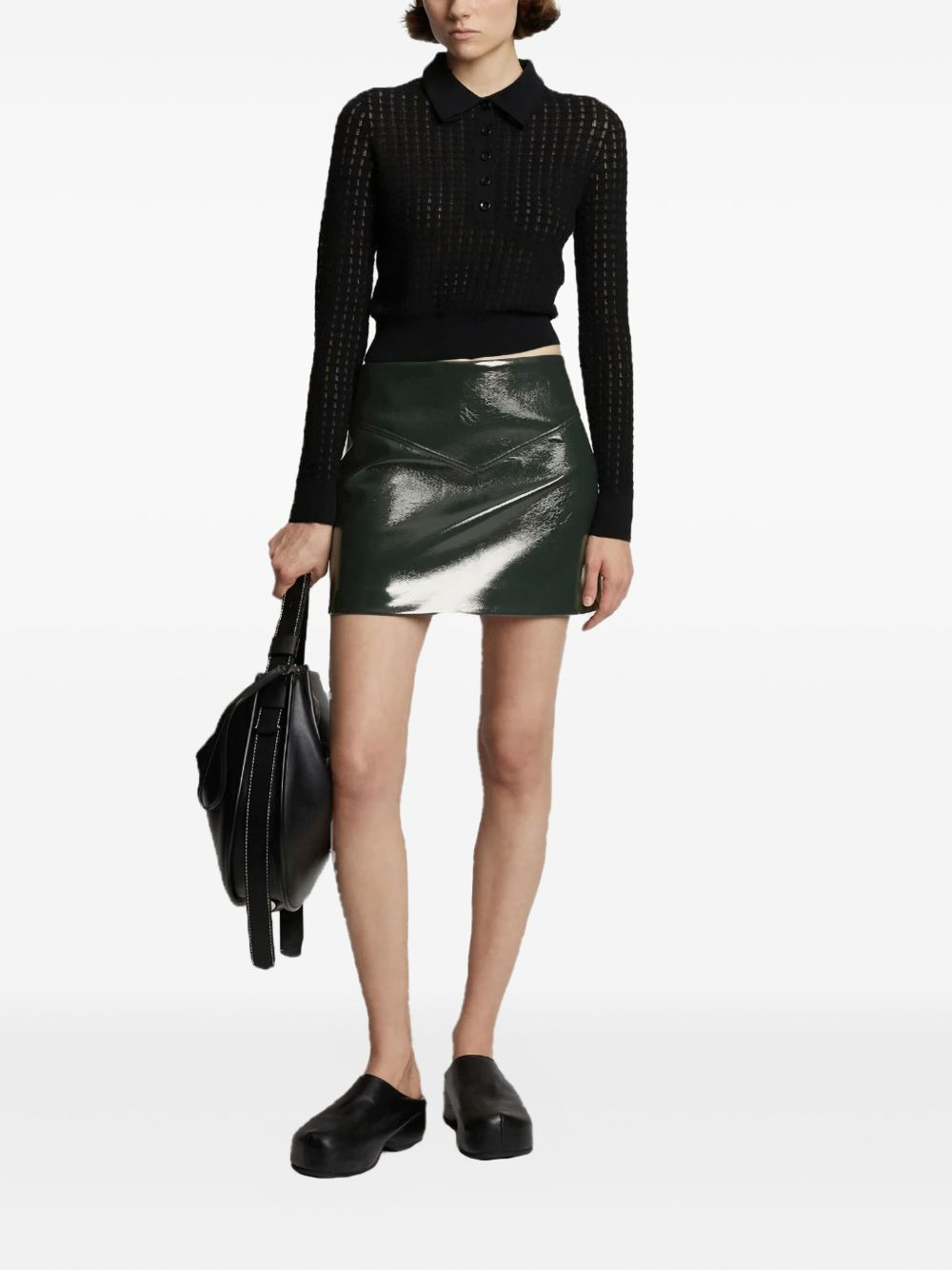 tonal-trim mini skirt - 2